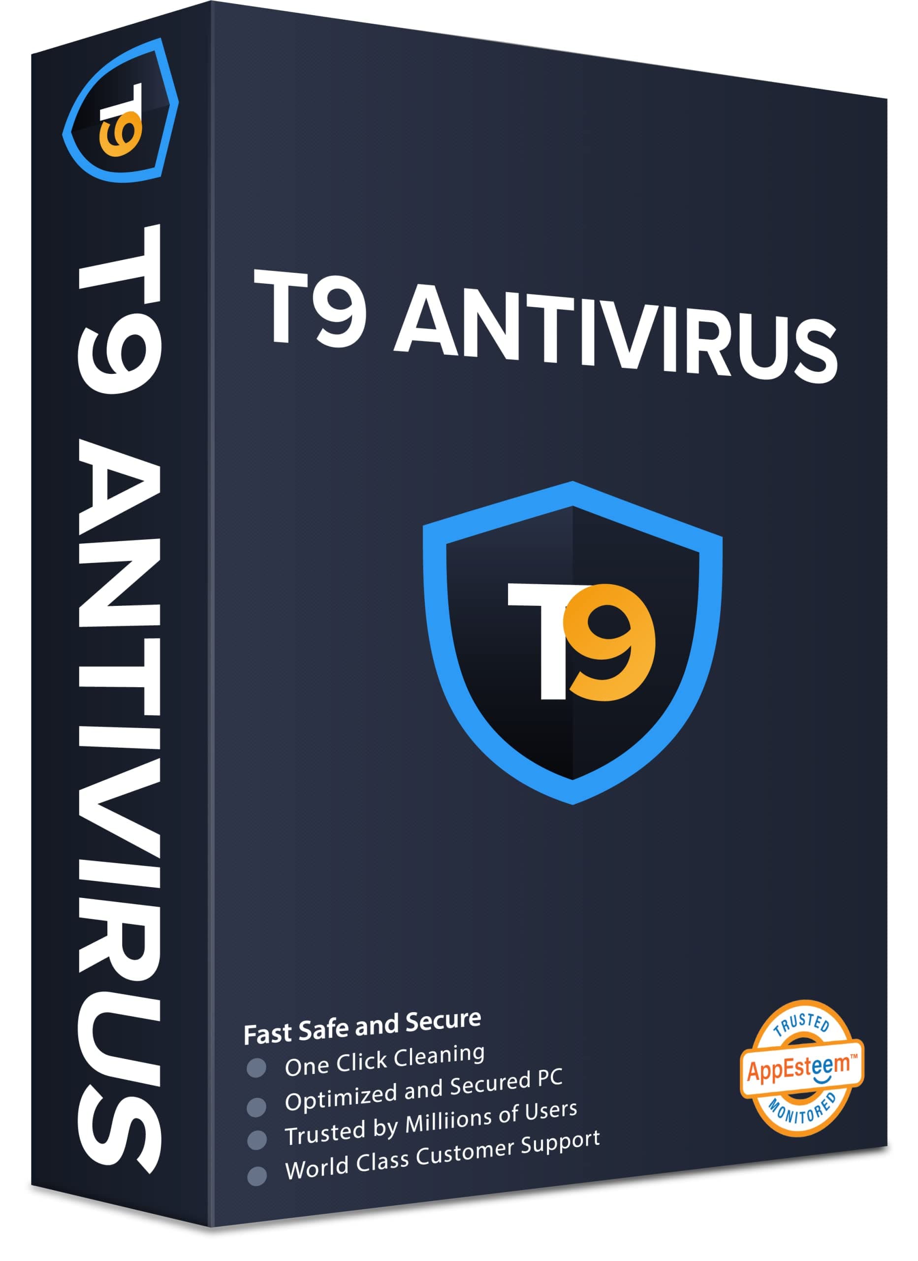 T9 Antivirus - Software for Windows - 1 PC, 1 Year | Real-Time Protection | Exploit & Malware Protection | USB Protection | Firewall & Internet (No CD- License Key Only)