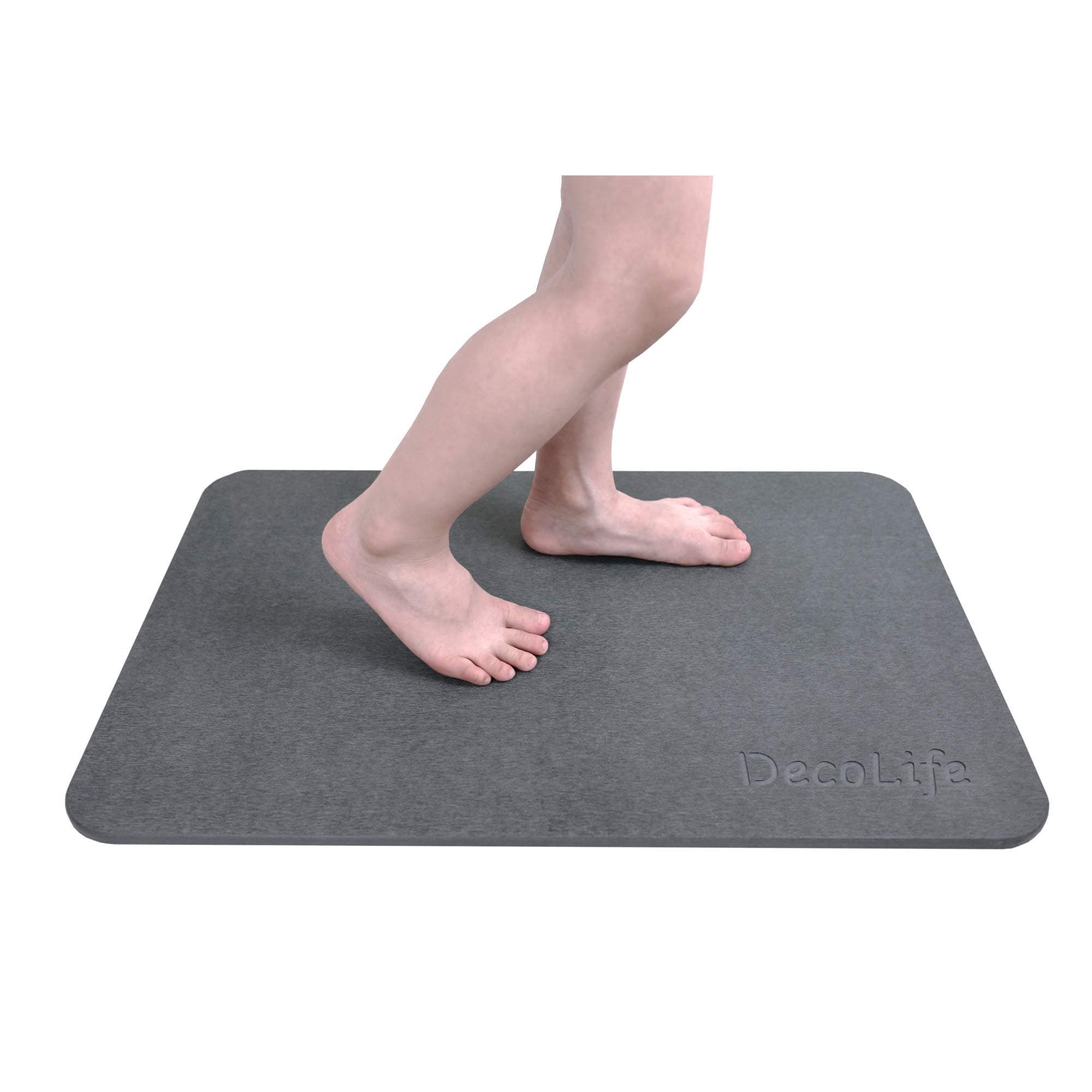 Magic Diatomaceous Earth Bath Mat, Absorbent Quick Dry Nonslip Bathroom Floor Mat, Diatomite Bathmat for Kids and Elderly(Grey)