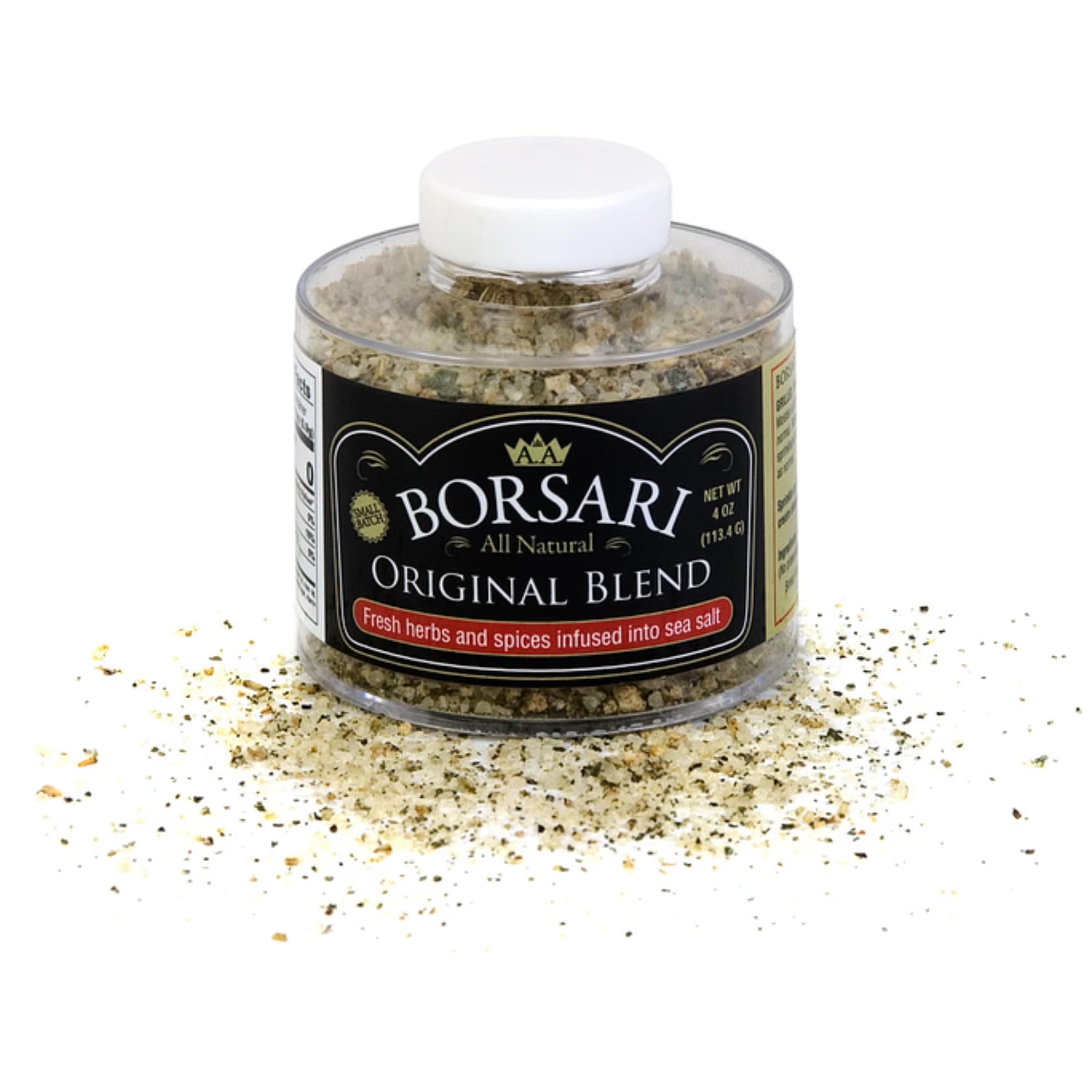 Borsari Original Seasoning Salt - Seasoned Salt Blend - Gourmet Seasonings With Herbs and Spices - All Natural Seasoning Blend for Cooking (Original 4 oz, Pack of 1)
