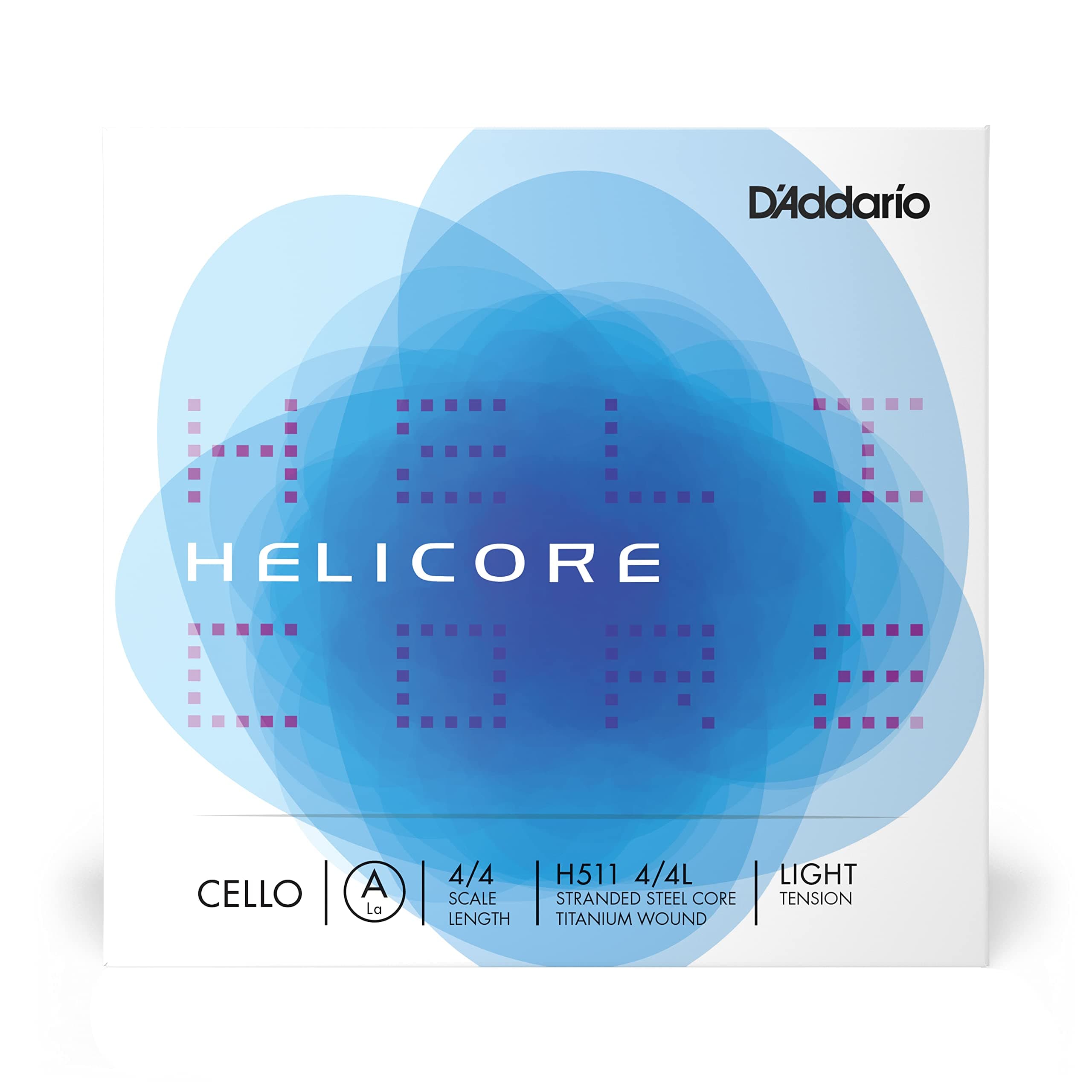 D'Addario Helicore Cello Single A String, 4/4 Scale, Light Tension