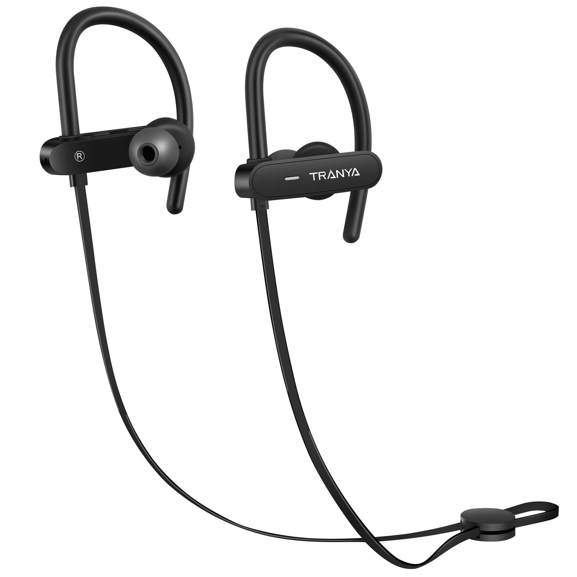 Tranya Bluetooth in-Ear Wireless HD Sound Sports Headphones IPX7 Sweat Proof, Secure Fit Earbuds, Built-in Microphone Headset for Running, Jogging, Gift Box, Set