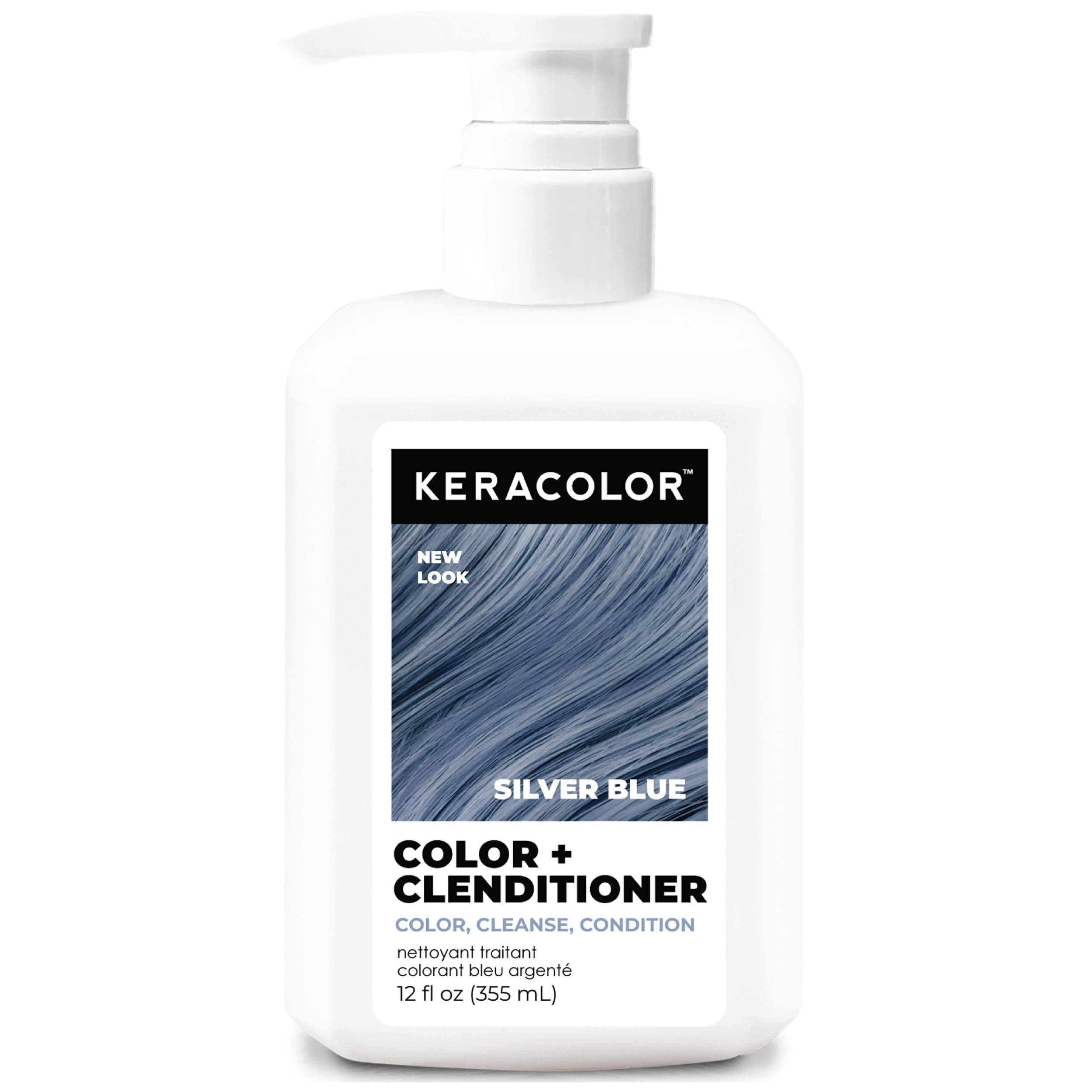 Clenditioner SILVER BLUE Hair Dye - Semi Permanent Hair Color Depositing Conditioner, Cruelty-free, 12 Fl. Oz.