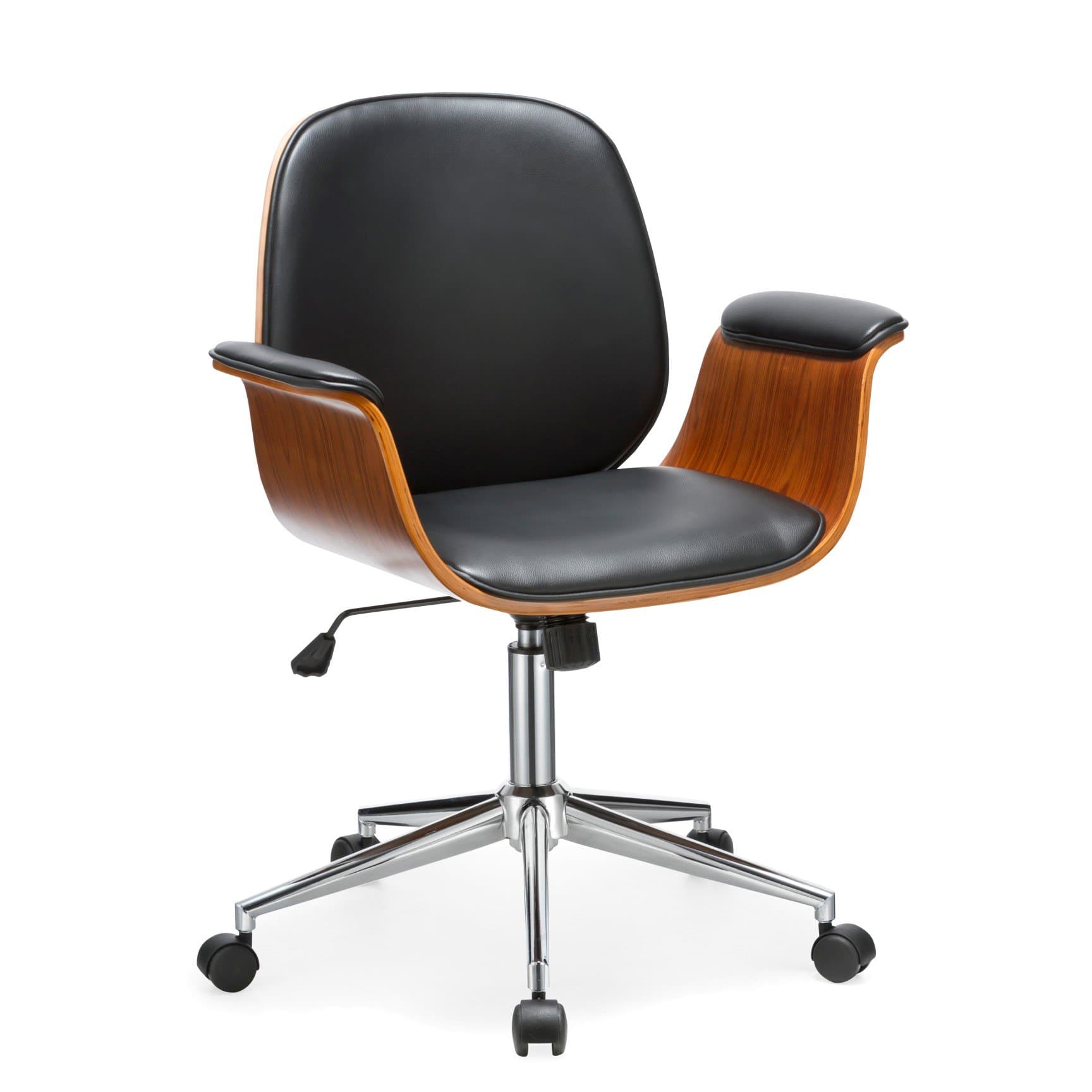 Porthos Home Selma Office Chair, Faux Leather Upholstery, Height Adjustable, 360-degree Swivel, Central Tilt System