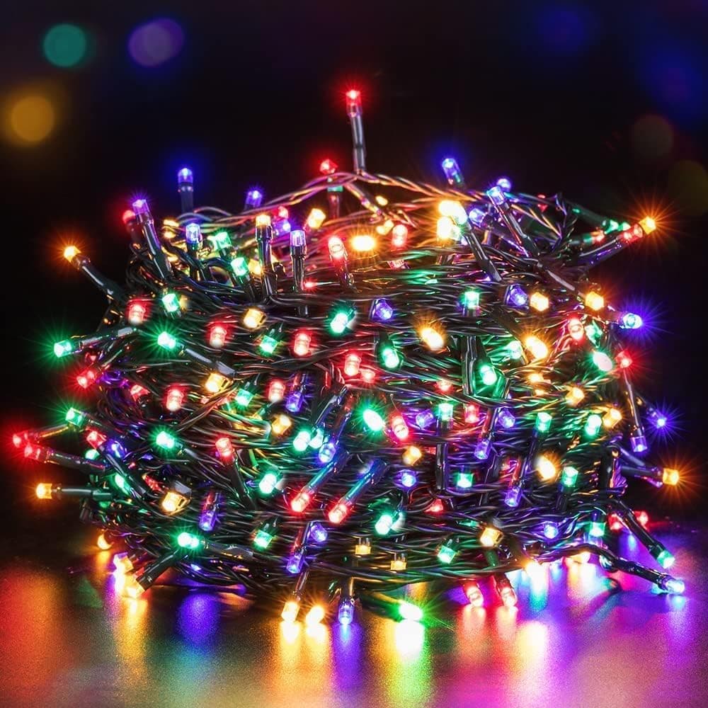 Outdoor Christmas Lights Battery Powered, 40m 300 Led Colorful Christmas Tree Lights With Timer 8 Modes Waterproof Xmas String Fairy Lights Decoration Outside Garden Indoor Party Gazebo Festive