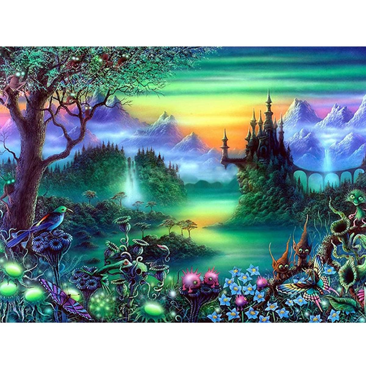 5d Diamond Painting Kits Full Drill, YLIANG DIY Diamond Rhinestone Paintings Kits Christmas Gift for Adults and Beginner Embroidery Arts Craft Home Decor, 12 x 16 Inch (Magic Forest)