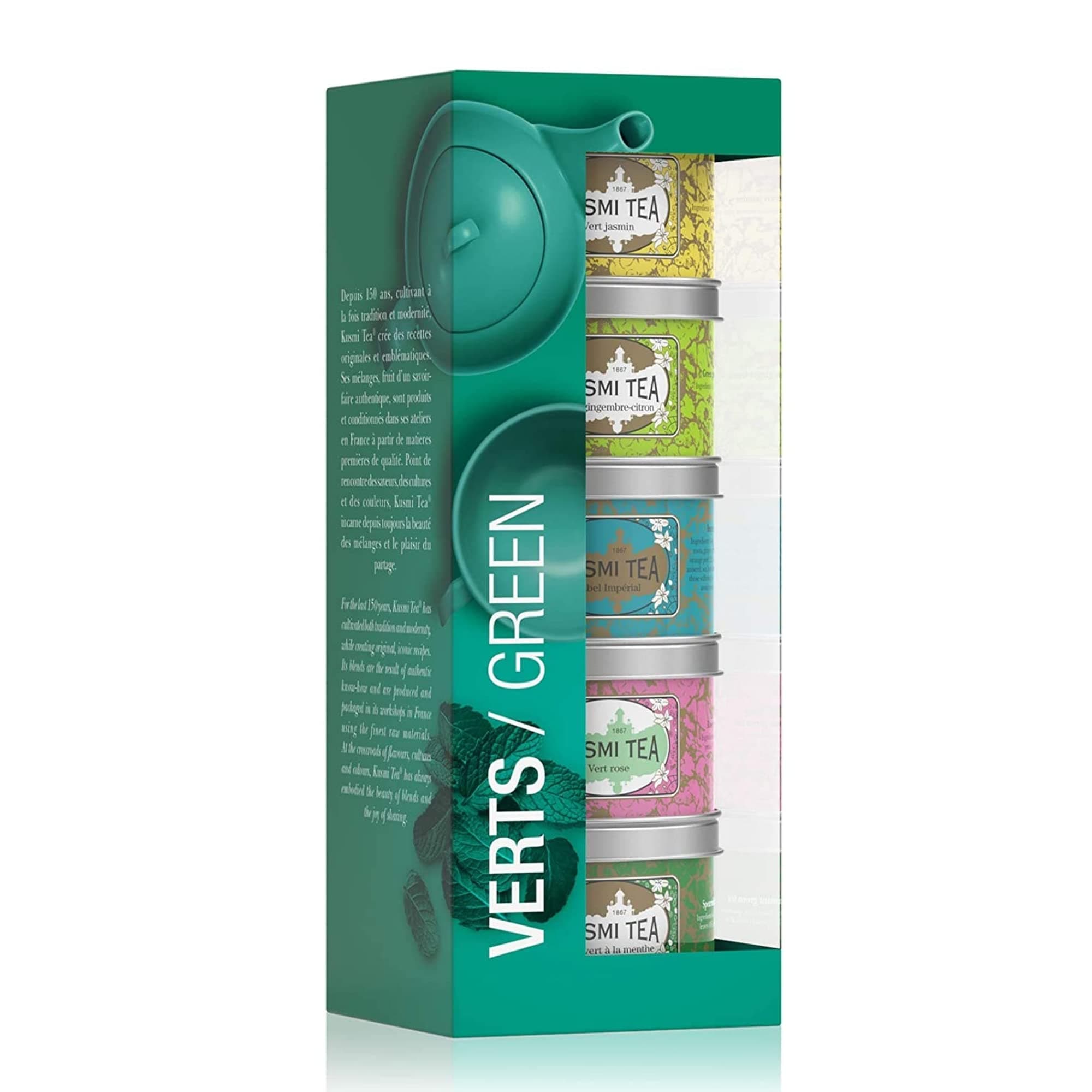 Green Tea Sampler Set - Discover Multiple Unique Green Tea Blends From Strawberry Sweetness to Refreshing Spearmint Taste (5 Tins)