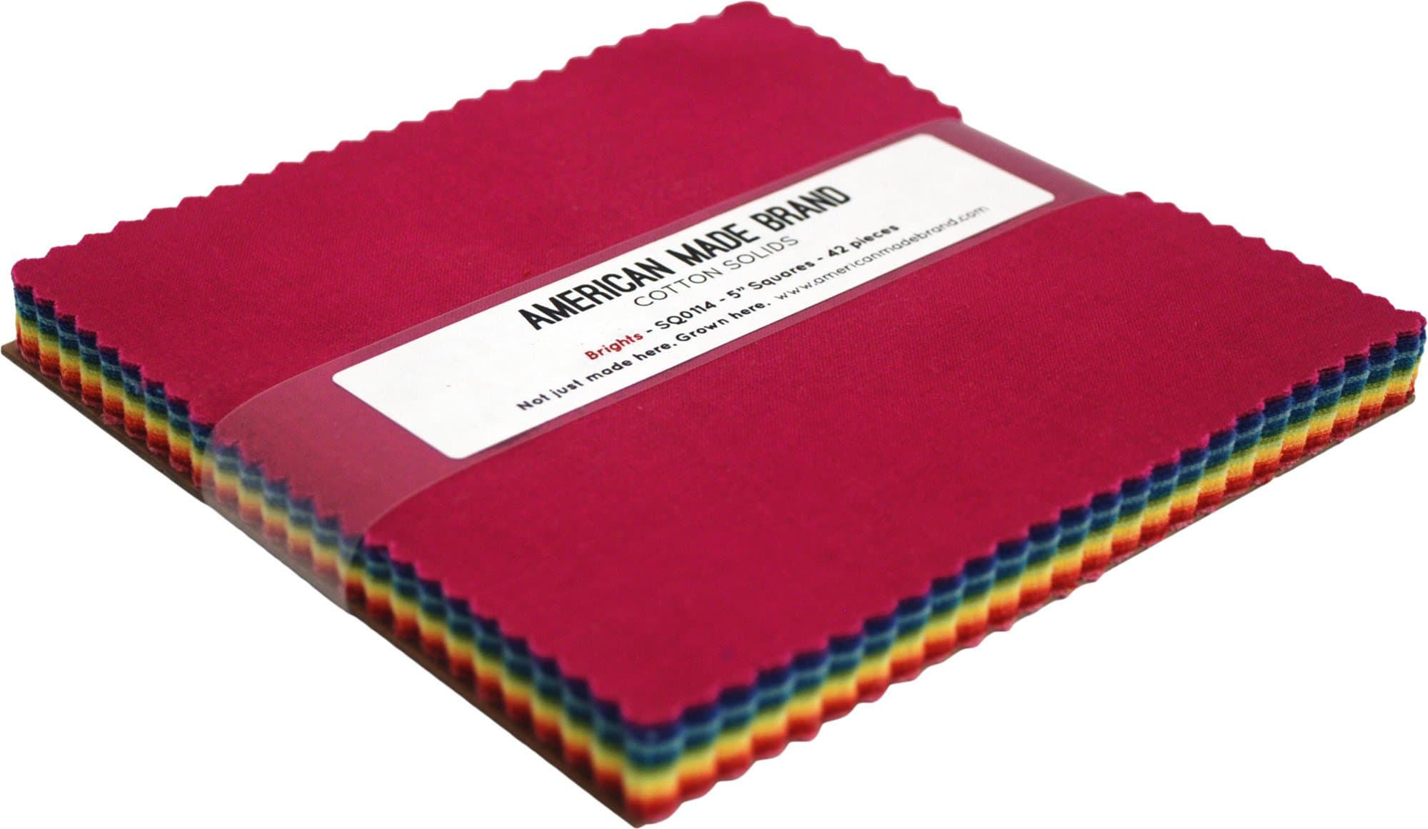 American Made Brand Cotton Solids Brights 5" Squares 42 5-inch Squares Charm Pack
