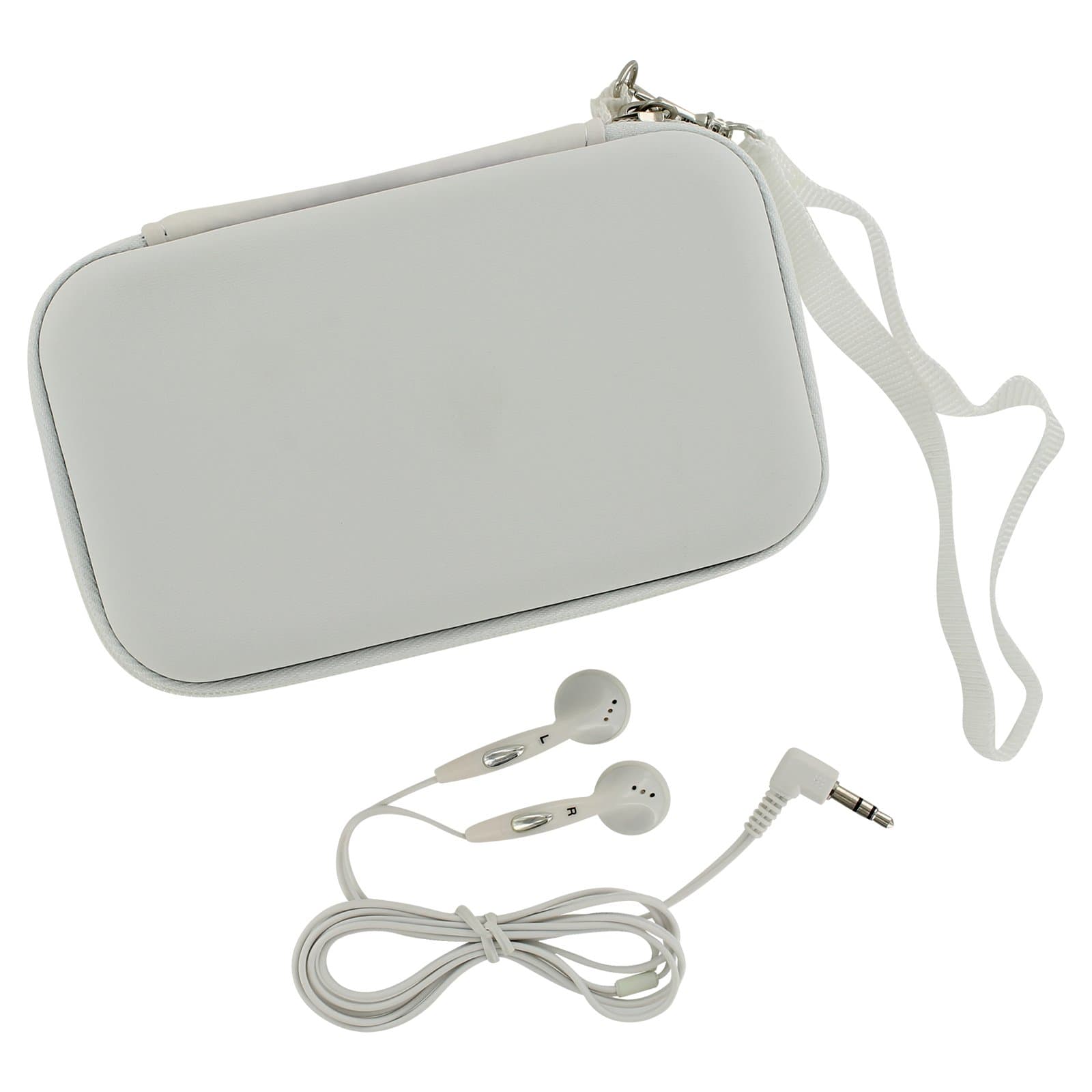 ZedLabz EVA hard travel case & headphones for Nintendo DS Lite, DSi & 3DS - White