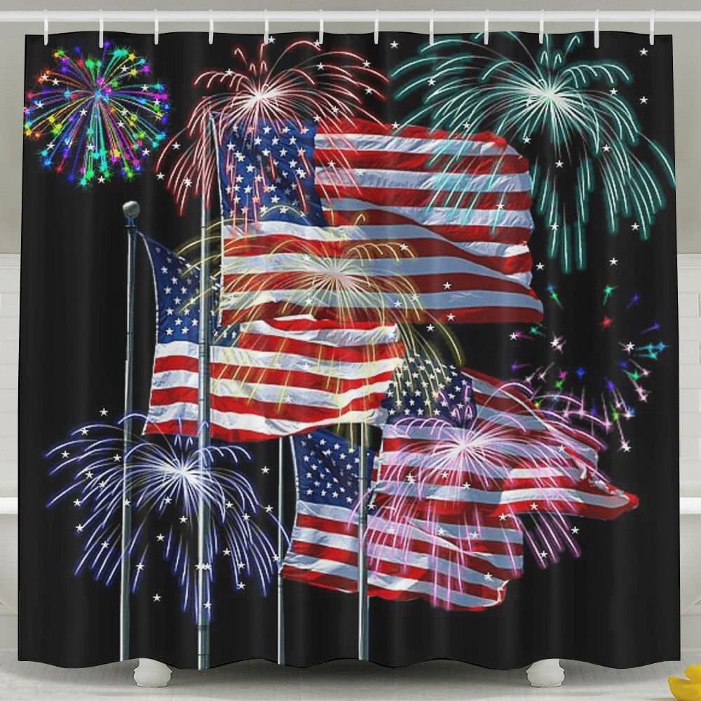 ALGHK Happy Fourth Of July Custom Waterproof Shower Curtain Bathroom Curtains 60x72 Inches