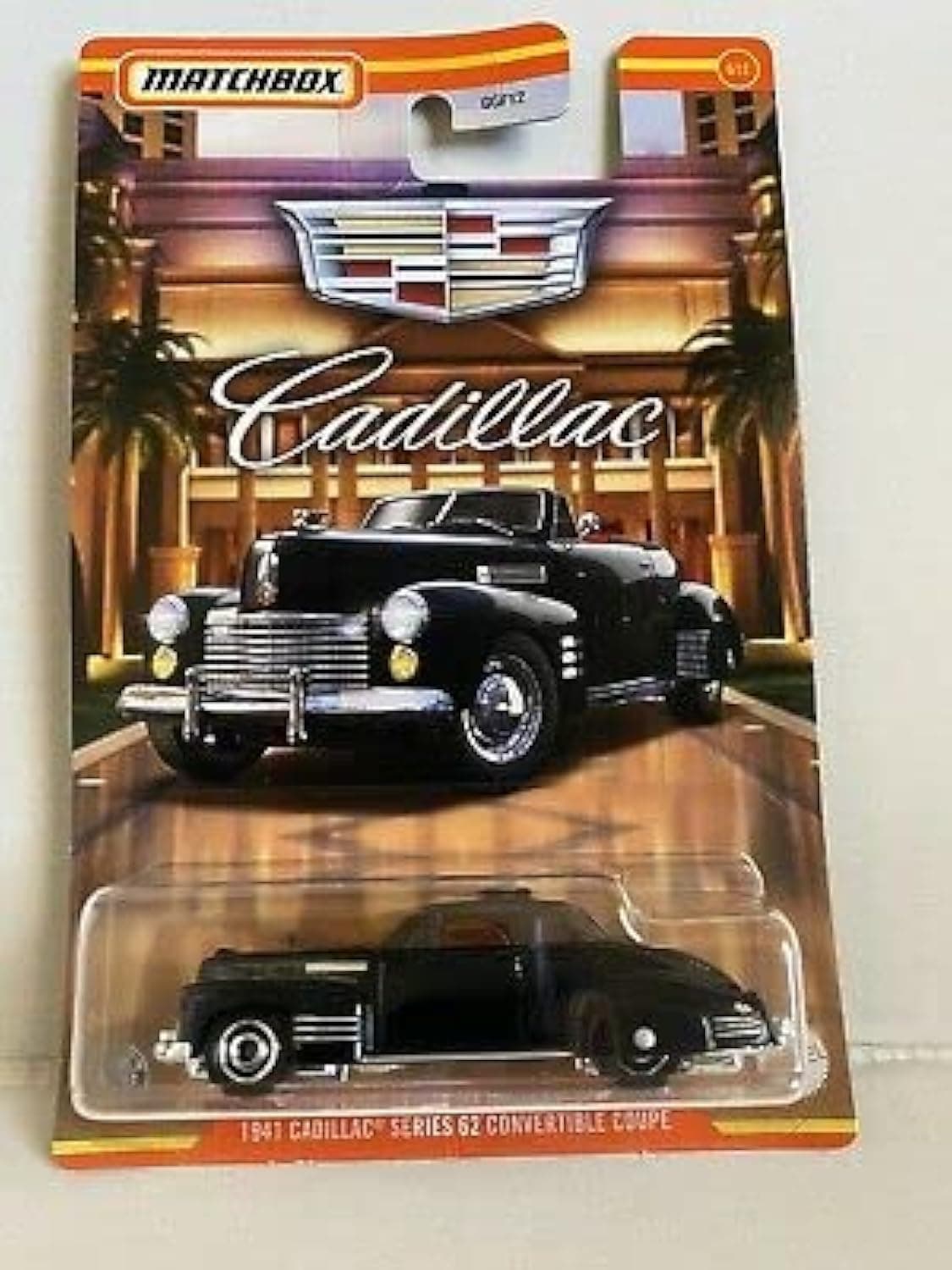 DieCast Matchbox 1941 Cadi-llac Series 62 Convertible Coupe (Black) 6/12