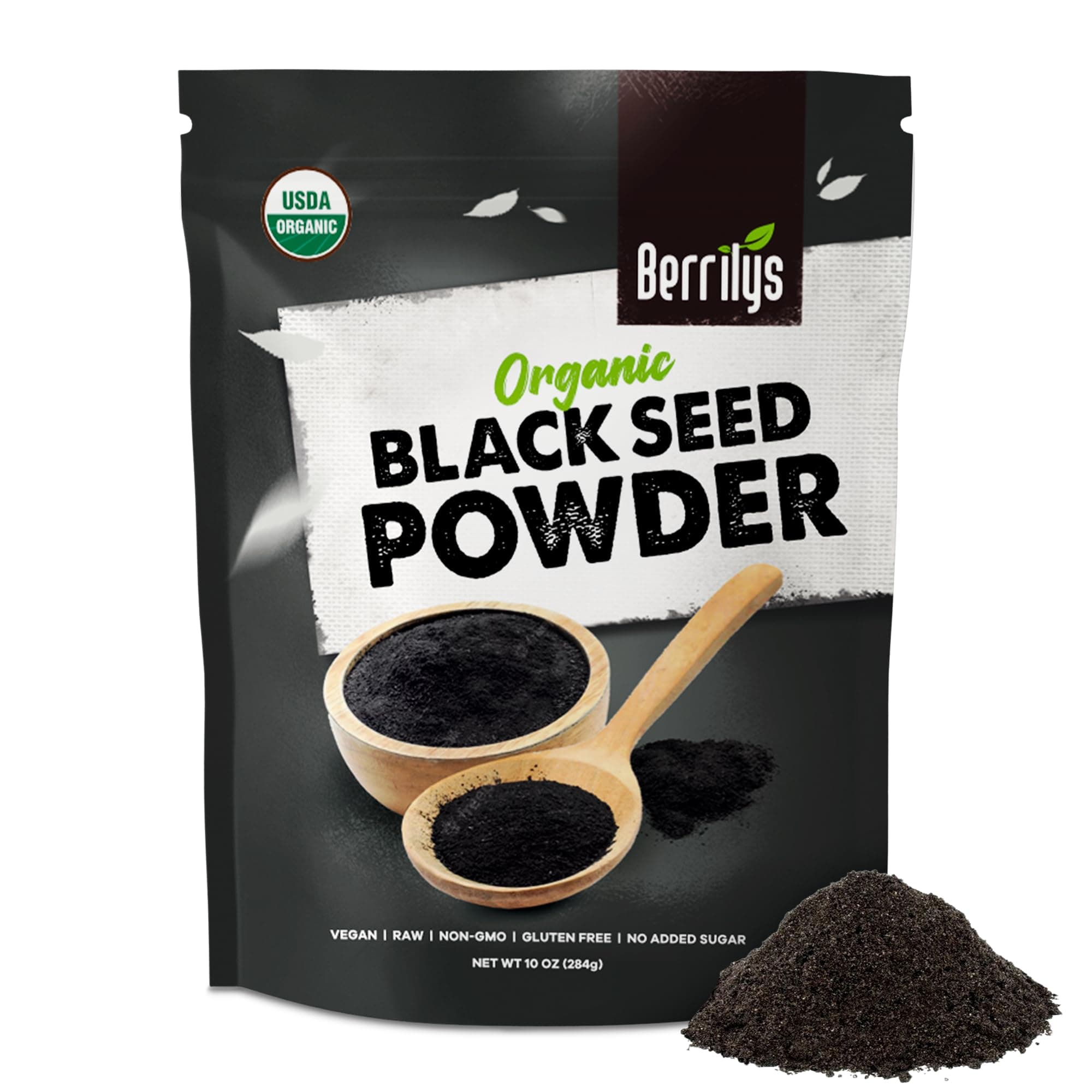 Berrilys Organic Black Cumin Seed Powder, 454 gr Pure Organic Nigella Sativa, Black Seed Powder for Wellness & Holistic Health Benefits