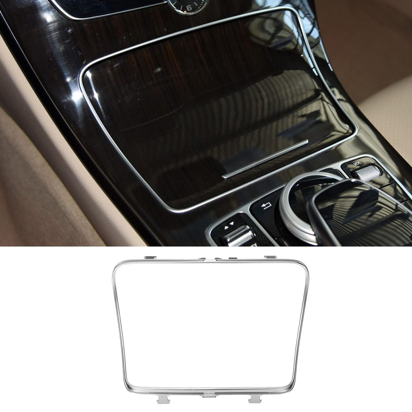 TTCR-II Compatible with Mercedes Benz Center Cup Holder Trim, for C Class GLC Class Center Console Cup Holder Trim 205 683 0900, for 2015-2021 W205 C300 C400 C63 and 2016-2023 W253 GLC 300
