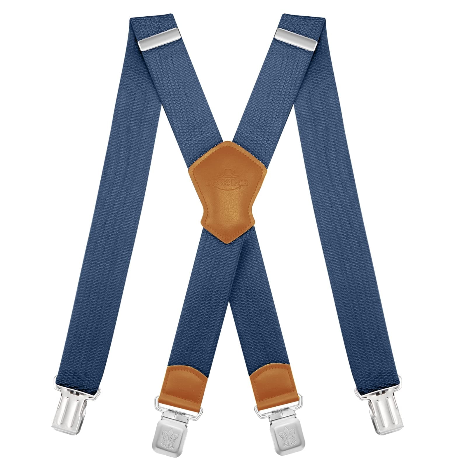 Suspender Mens Braces for Trousers with 4 Strong Clips 40mm Width, X Shape Heavy Duty Suspenders Adjustable Elastic for Overalls Jeans, Work Pants, Jumpsuits, Motorcycle Pants, etc.