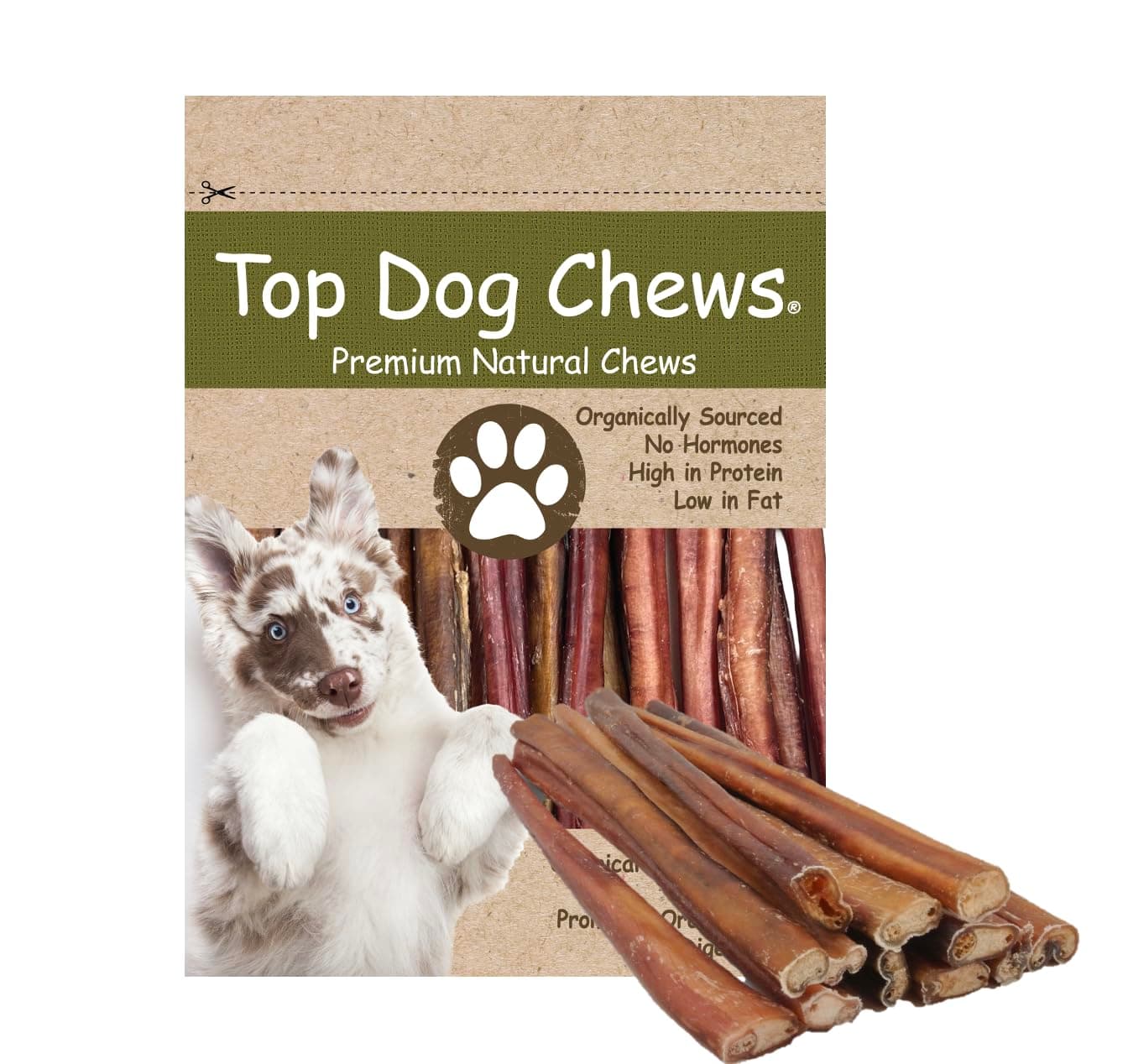 12 Inch Standard 12 Pack Bully Sticks, Long Lasting, 100% Natural Beef, Free Range Grass Fed, High Protein, Supports Dental Health Dog Treat, 12 Pack