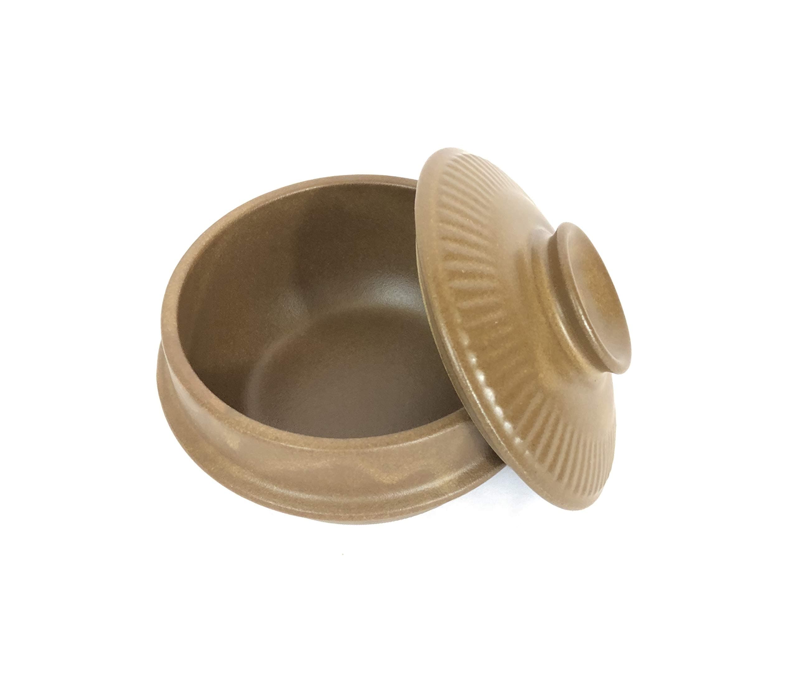 Premium Korean"Dolsot" Earthenware Bowl w/Lid - Small