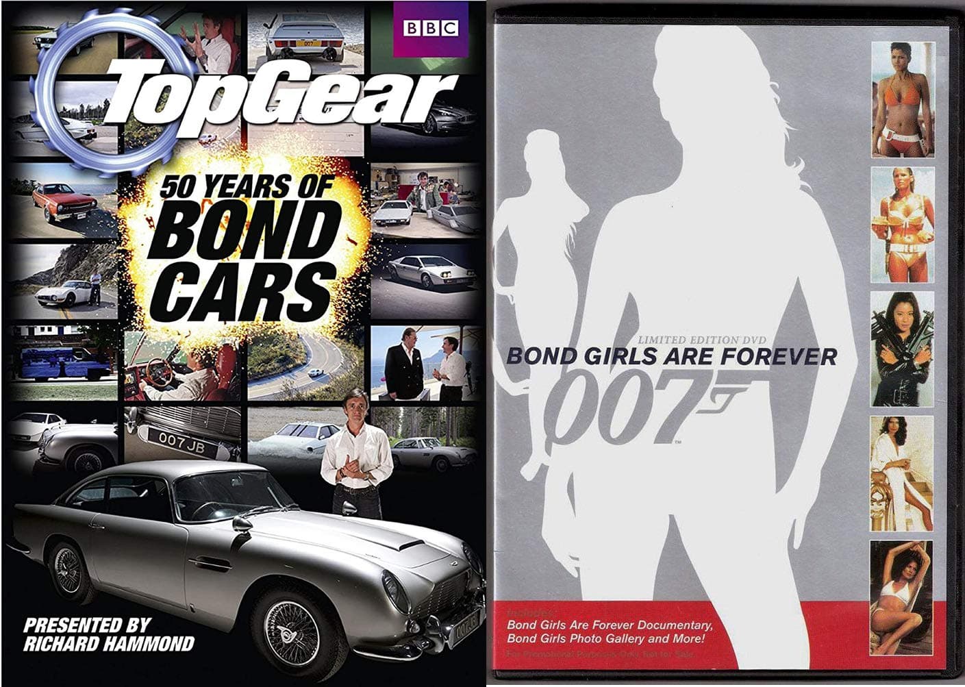 007 Girls Forever Documentary DVD & James Bond on Top Gear: 50 Years of Bond Cars Spy Set