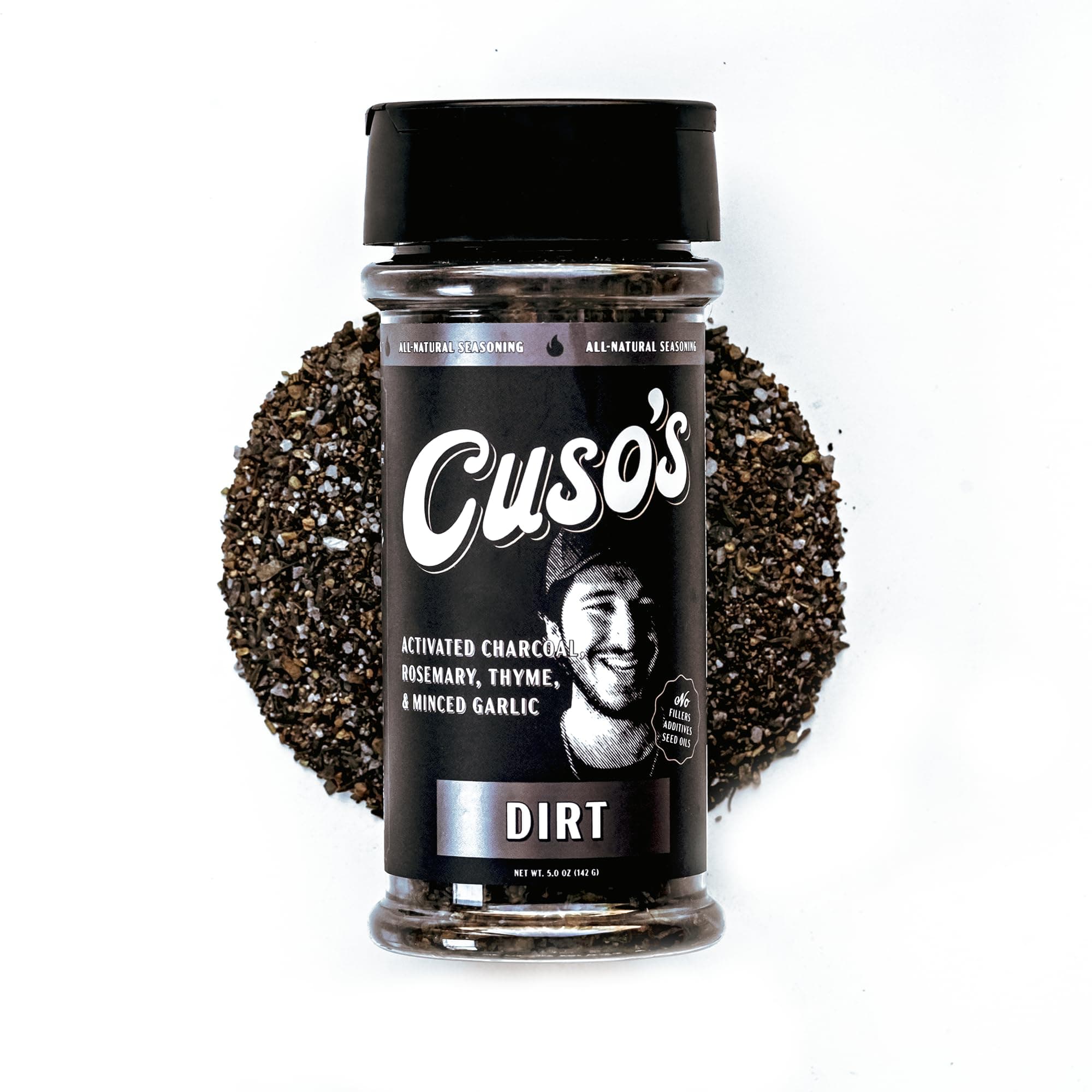 Cuso’s Dirt® BBQ Seasoning - Dirt Rub - Bold Steak & Brisket Seasoning for Smoking - Dry Rub for Meat - Steak Seasonings, Beef Rubs for Smoking & BBQ - 5 oz bottle