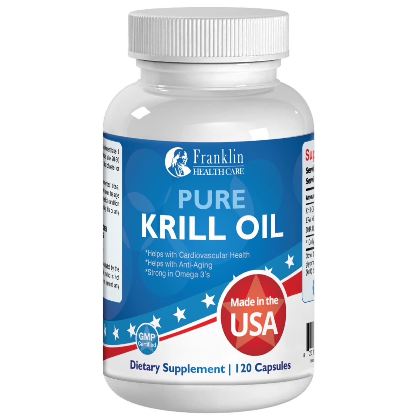 Krill Oil Supplement, 60 Count, 500 Milligrams Per Capsule, 1000 Milligrams Per Day