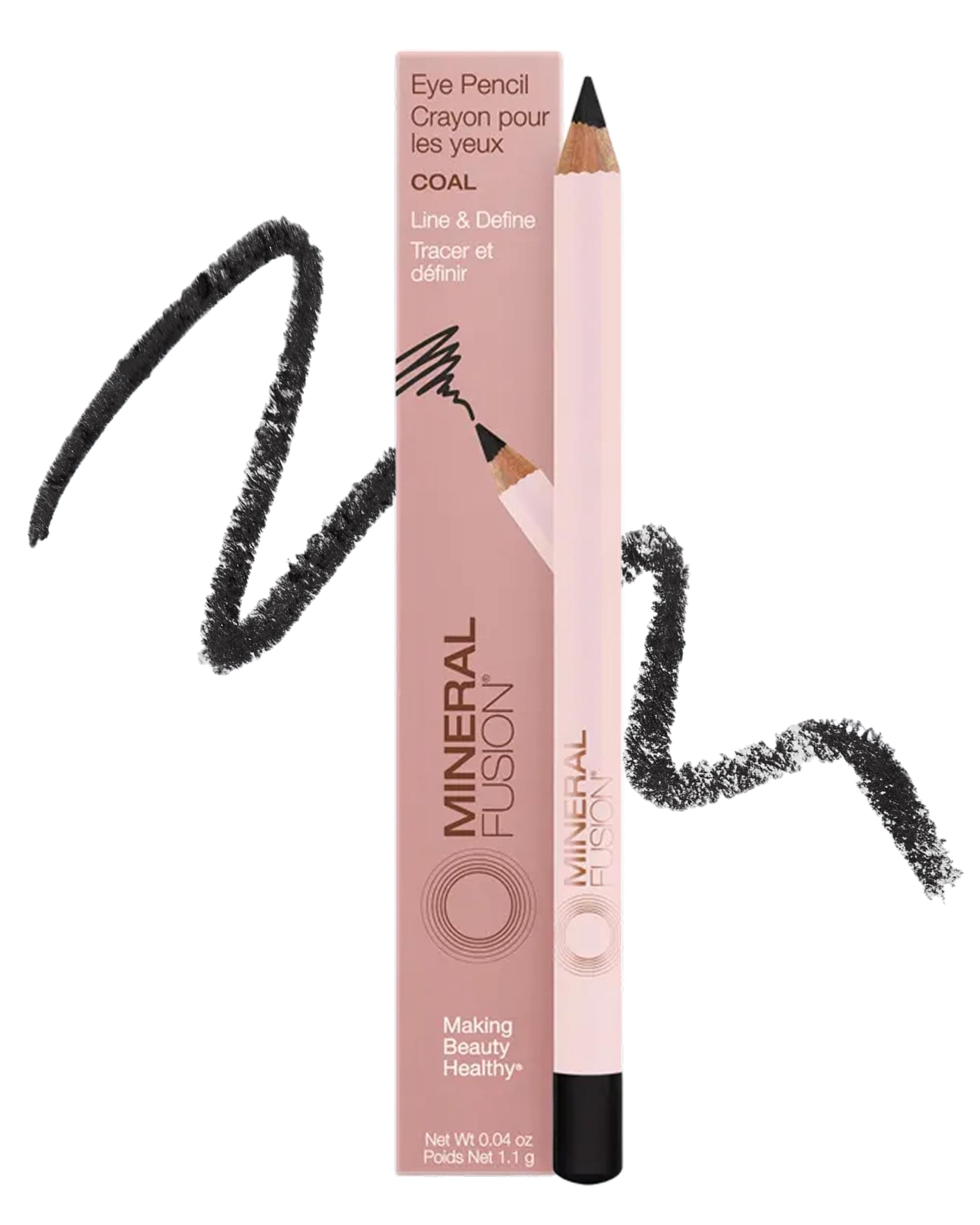 - Mineral Fusion Eye Pencil (Black - Coal) - Eyeliner with Soothing Chamomile, Meadowfoam & Vitamin E - Smooth & Long Lasting, Hypoallergenic, Non-Irritating Eye Makeup