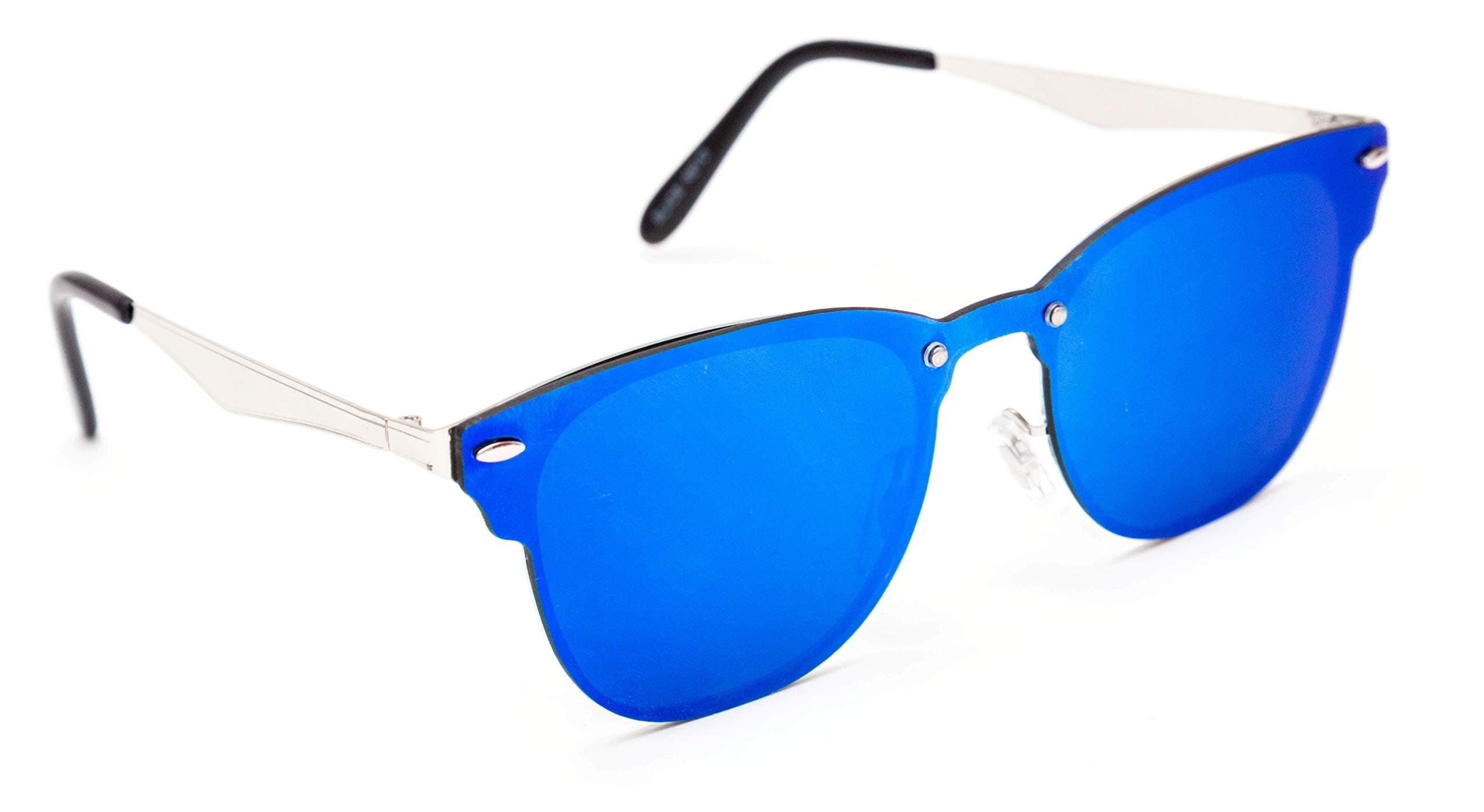 THEWHOOP UniBody Lens Mirror Goggles Sunglasses for Men and Women (Blue Gold)