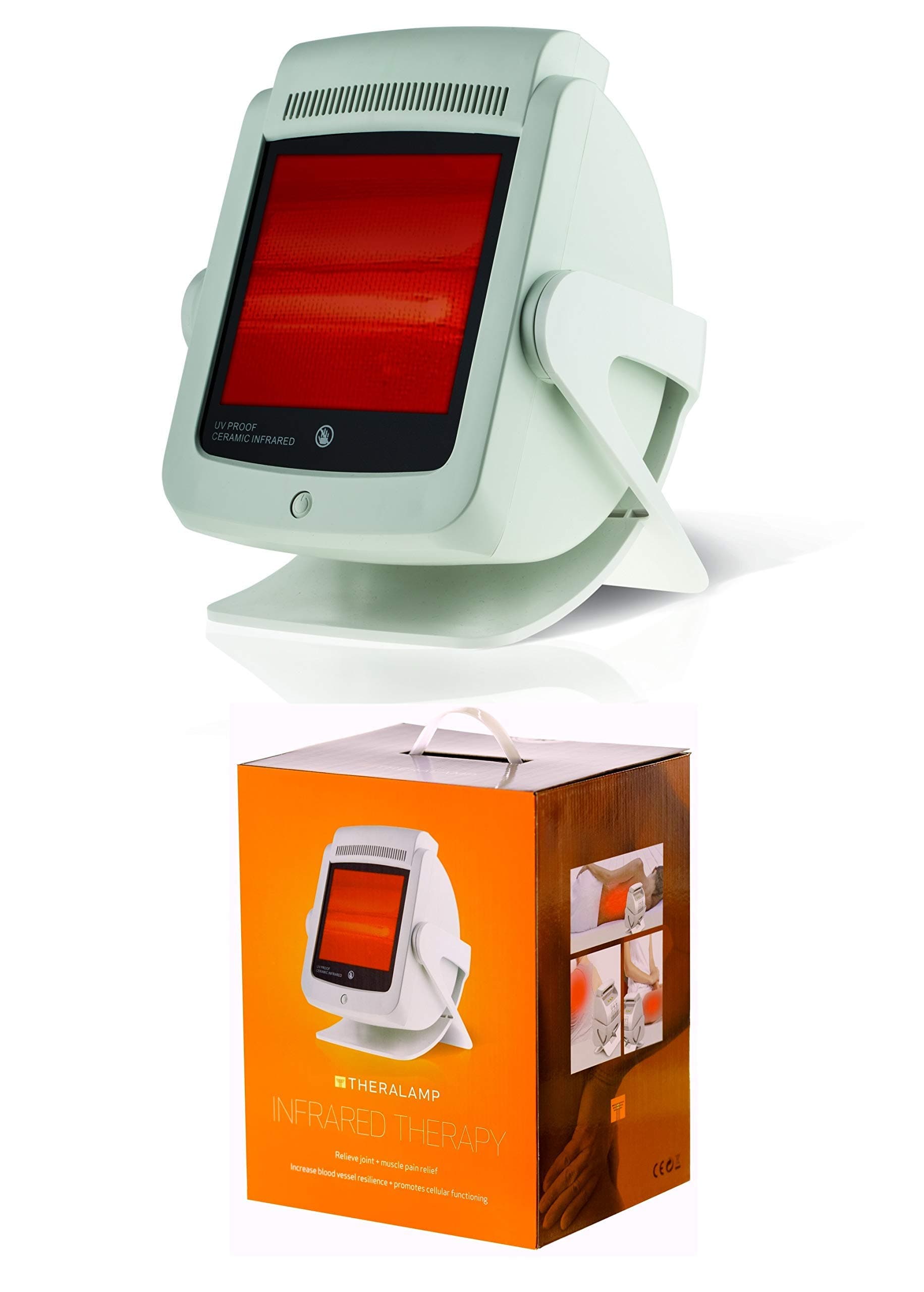 Red Light Therapy Infrared Heat Lamp by TheraLamp – Infrared Therapy for Pain in Muscles, Back Pain, Blood Circulation