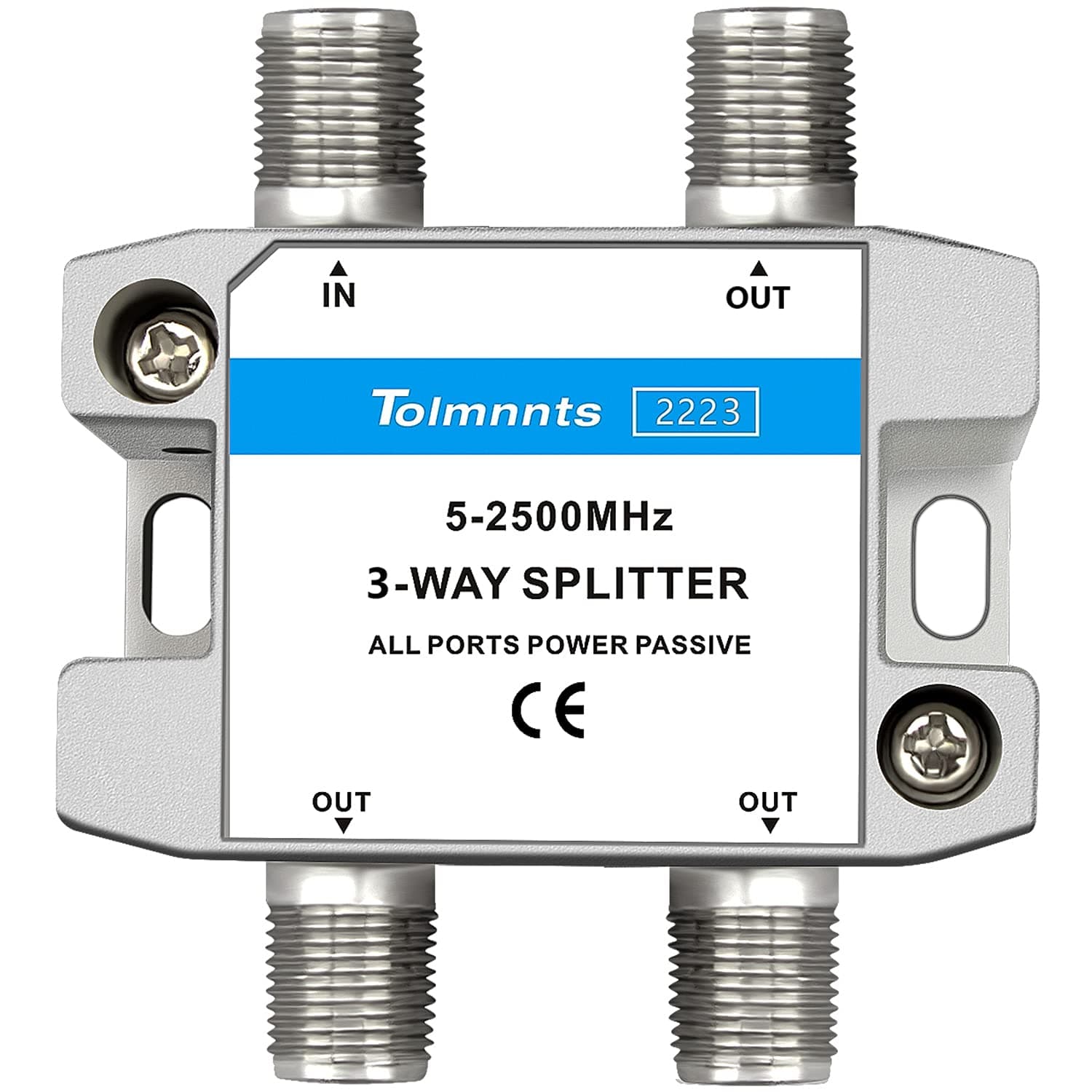 Coaxial Cable Splitter 5-2500MHz,Work with CATV, Satellite TV,Antenna System and MoCA Configurations (3way)