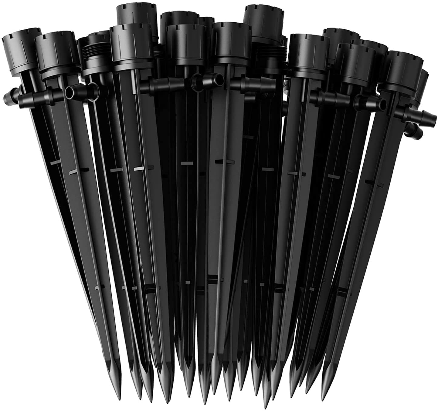 60Pcs Water Irrigation Drippers, 8 Holes Adjustable Drip Emitters Micro Flow Drip Irrigation 360 Degree Watering System for 4mm /7mm Tube