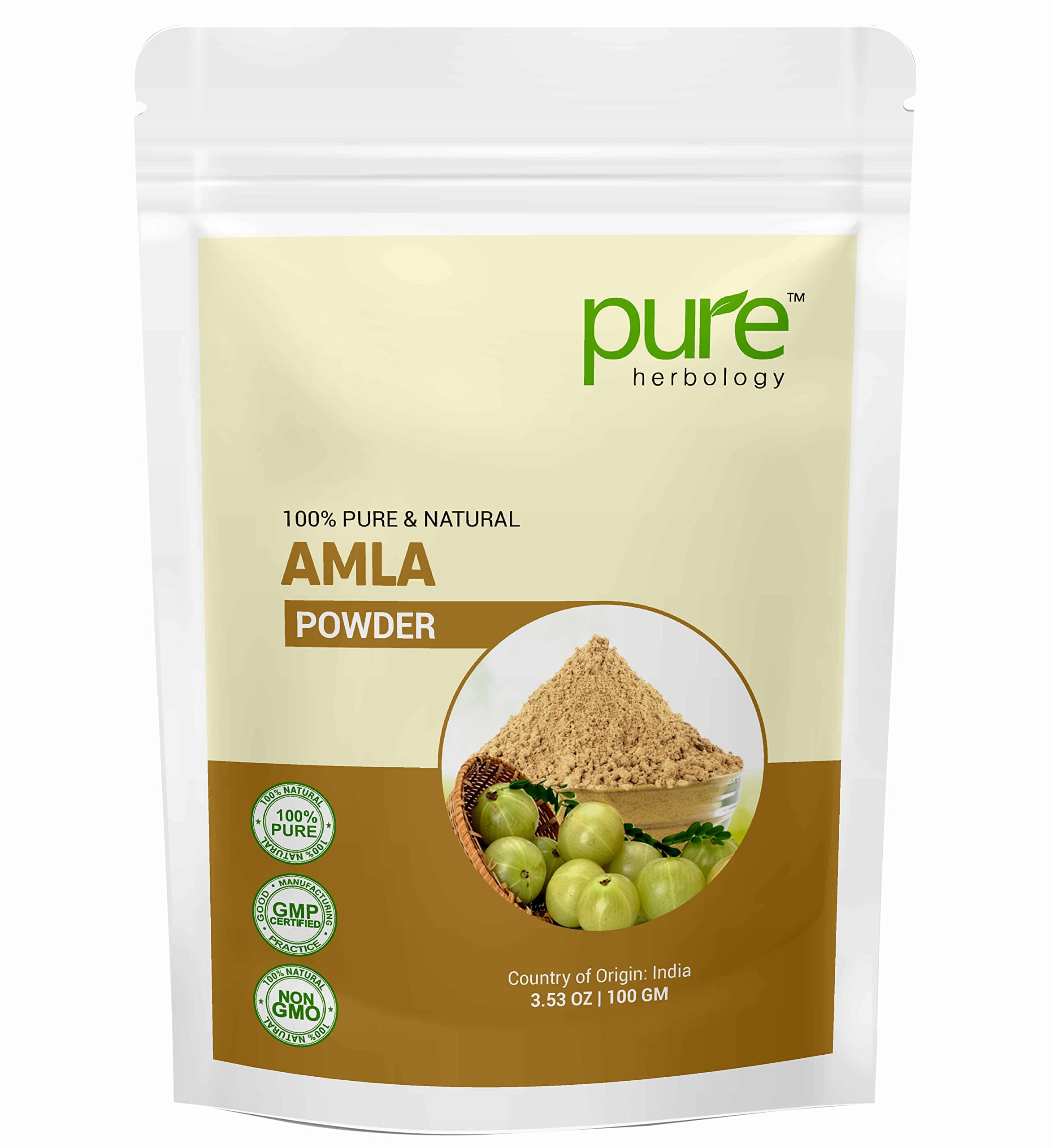 Natural & Pure Amla Powder for Face, Hair Care & Scalp Treatment, 100gm