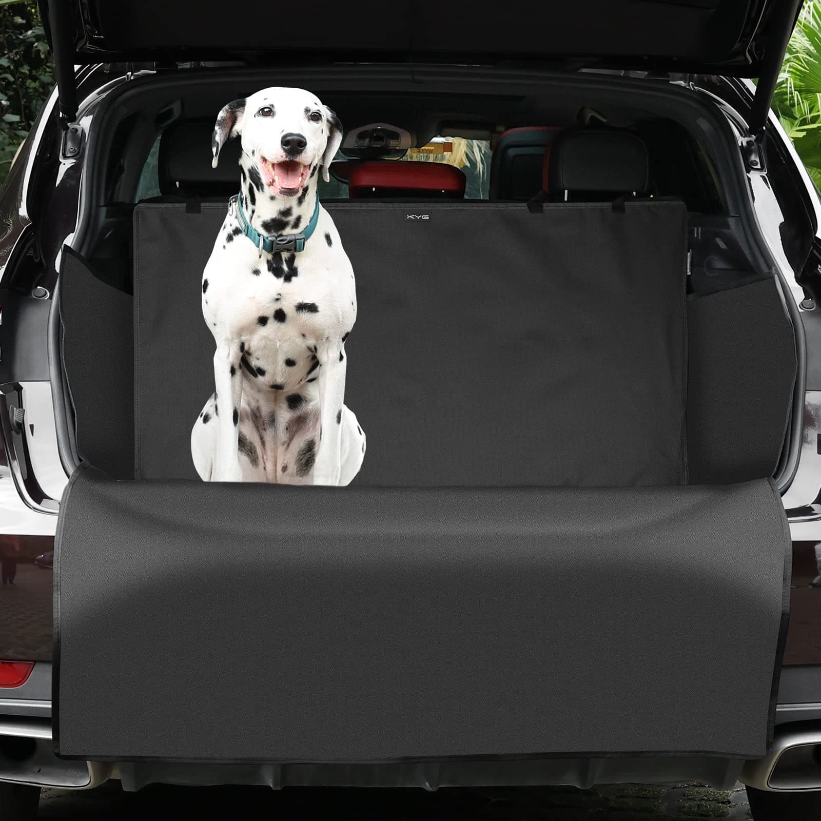 KYG Protective Cover for Car Boot Lining for Pets copribaule Waterproof Seat Cover Universal with Side Protection Back Cover Tough Multi-Purpose Mat Black