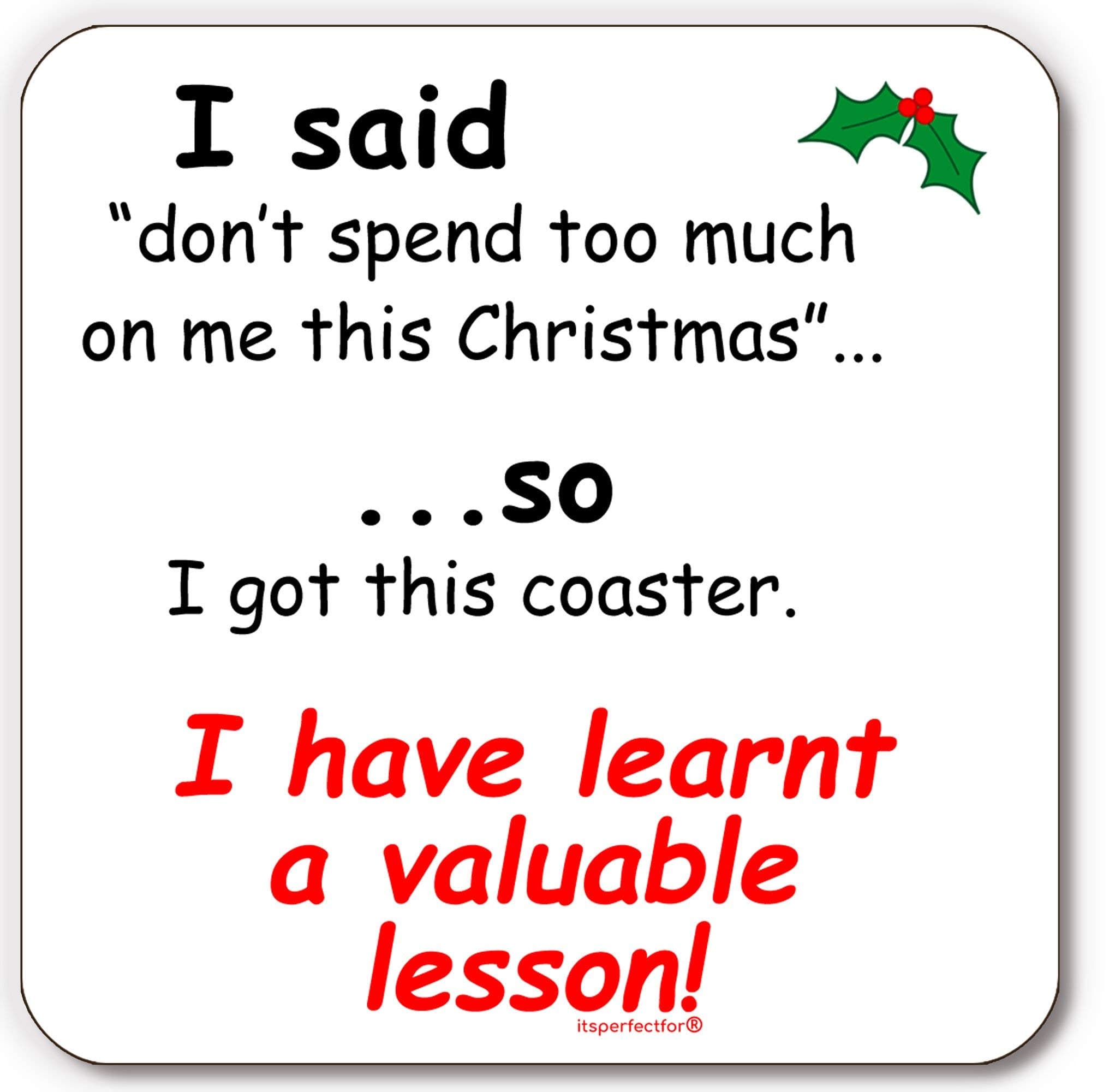 Drinks Coaster. Funny Christmas Drinks Mat. Practical Joke.