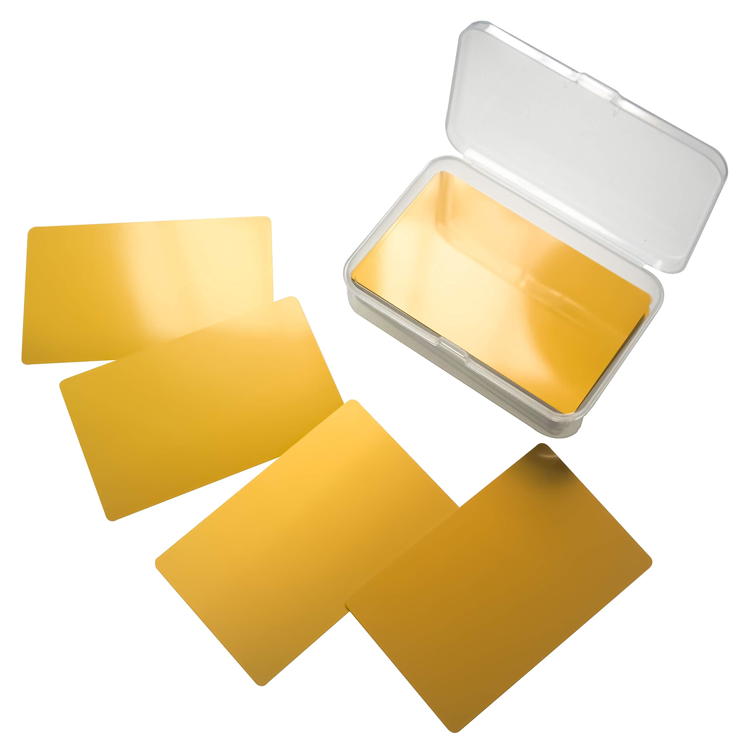 RXBC2011 100 Blank Metal Business Cards Laser Engraving Aluminum Gold