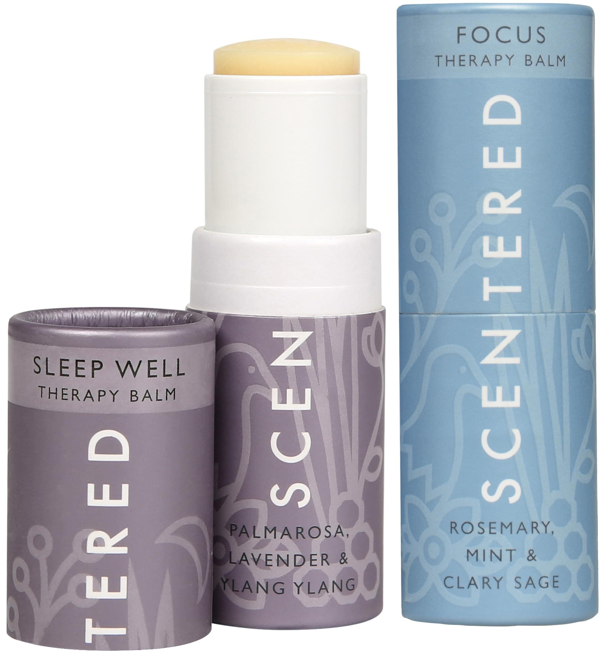 Scentered Sleep Well & Focus Aromatherapy Essential Oil Balm Gift Set for Restful Sleep & Alertness - Natural Blends of Cedarwood, Lavender, Ylang Ylang Essential Oil - Aromatherapy Gifts for Women