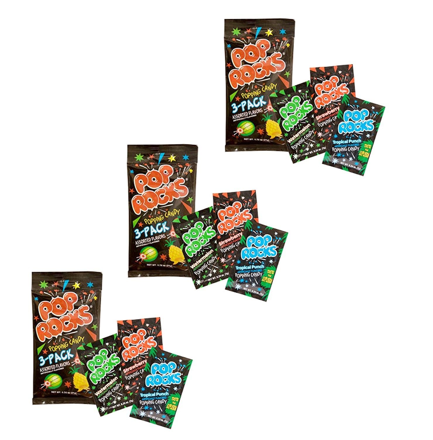 Popping Candy 3-Pack - Watermelon, Strawberry, Tropical Punch