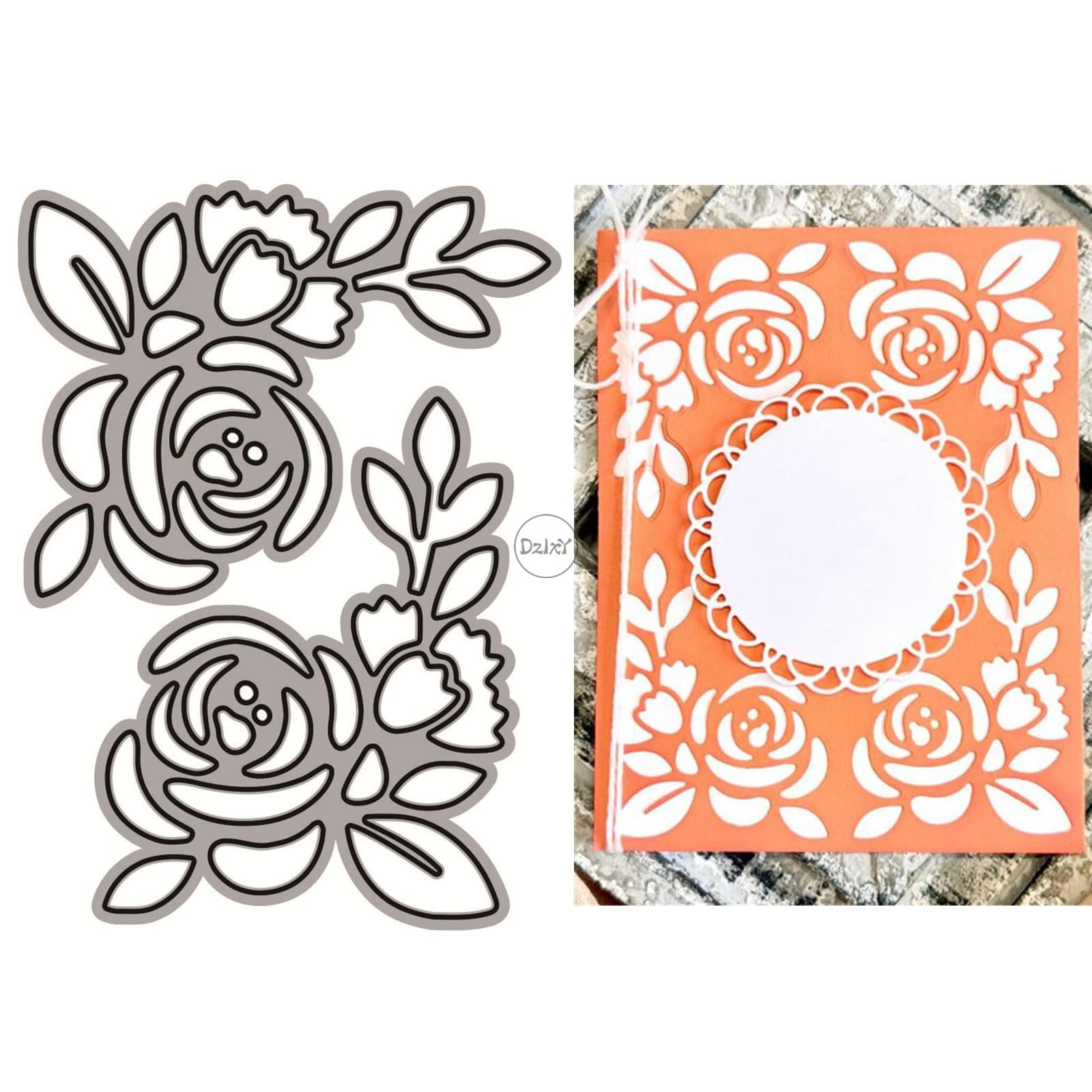 DzIxY Hollow Rose Flowers Metal Cutting Dies for Card Making Kit Embossing Paper Die Cuts Set Scrapbook Stencils Supplies Machine Templates