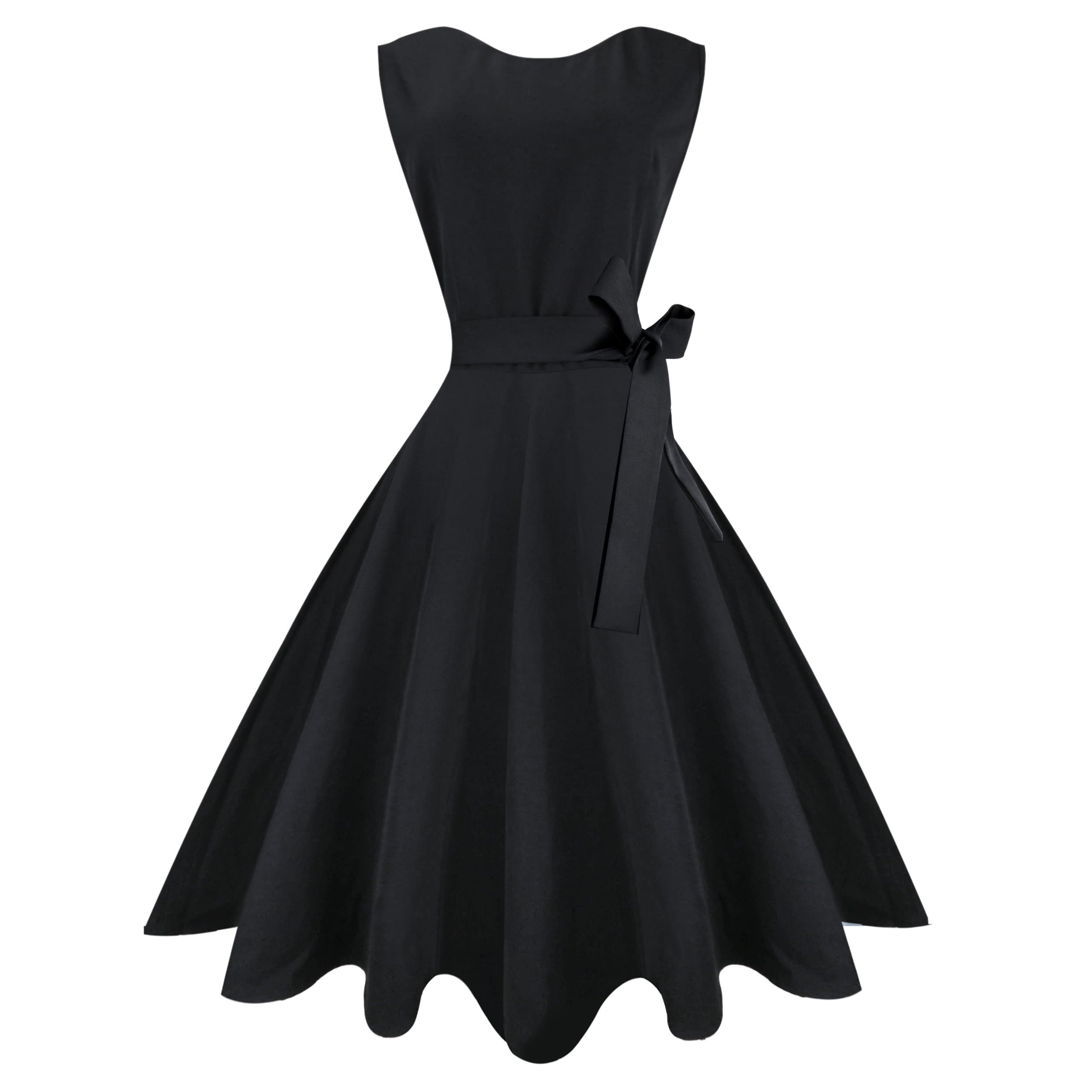 Urmine Women's Floral Print 1950's Vintage V-back Sleeveless Cocktail Dress