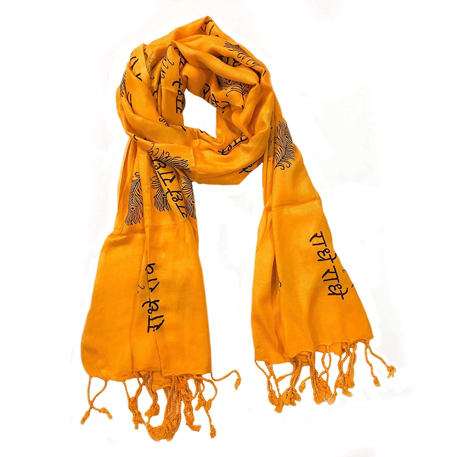 SAMAST Cotton Radhe Radhe Printed Stole (Scarf) for Men and Women (1 Unit Orange Stole), For Unisex