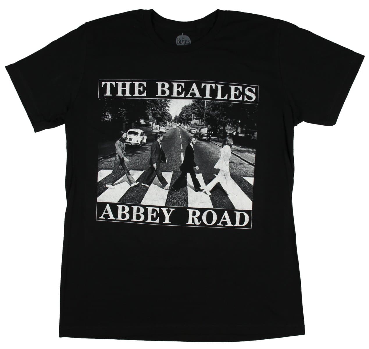 Adult Beatles "Abbey Road B&W" Black T-Shirt (Large)