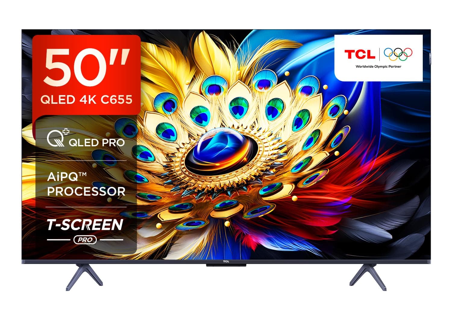 TCL 126 cm (50 inches) 4K Ultra HD Smart QLED Google TV 50C655 (Black)
