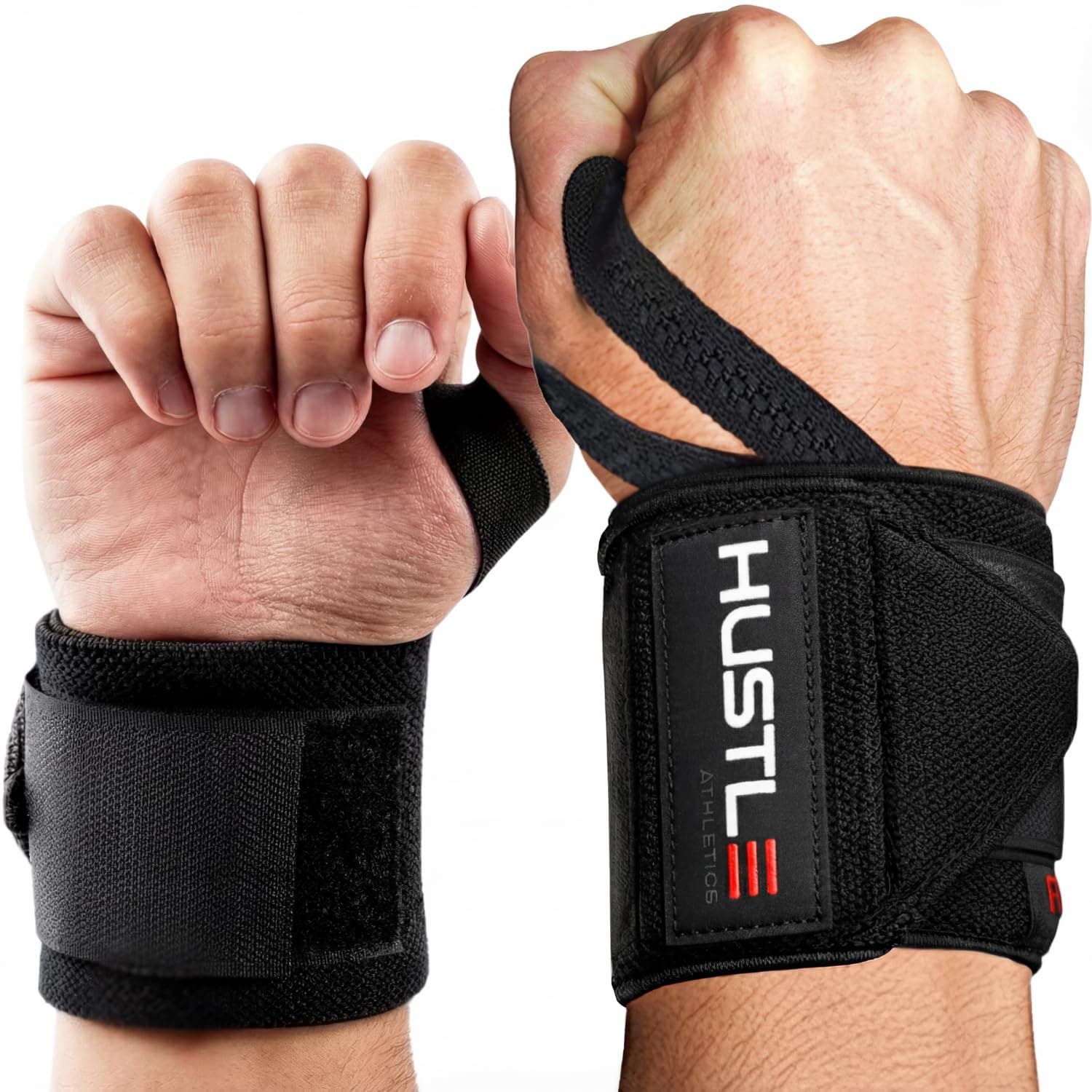 Wrist Wraps for Weightlifting - 18" & 12" Premium Wrist Support Weight Lifting Wraps to Lift Heavier & Train Harder - Heavy Duty Powerlifting & Bench Press Gym Straps for Men & Women