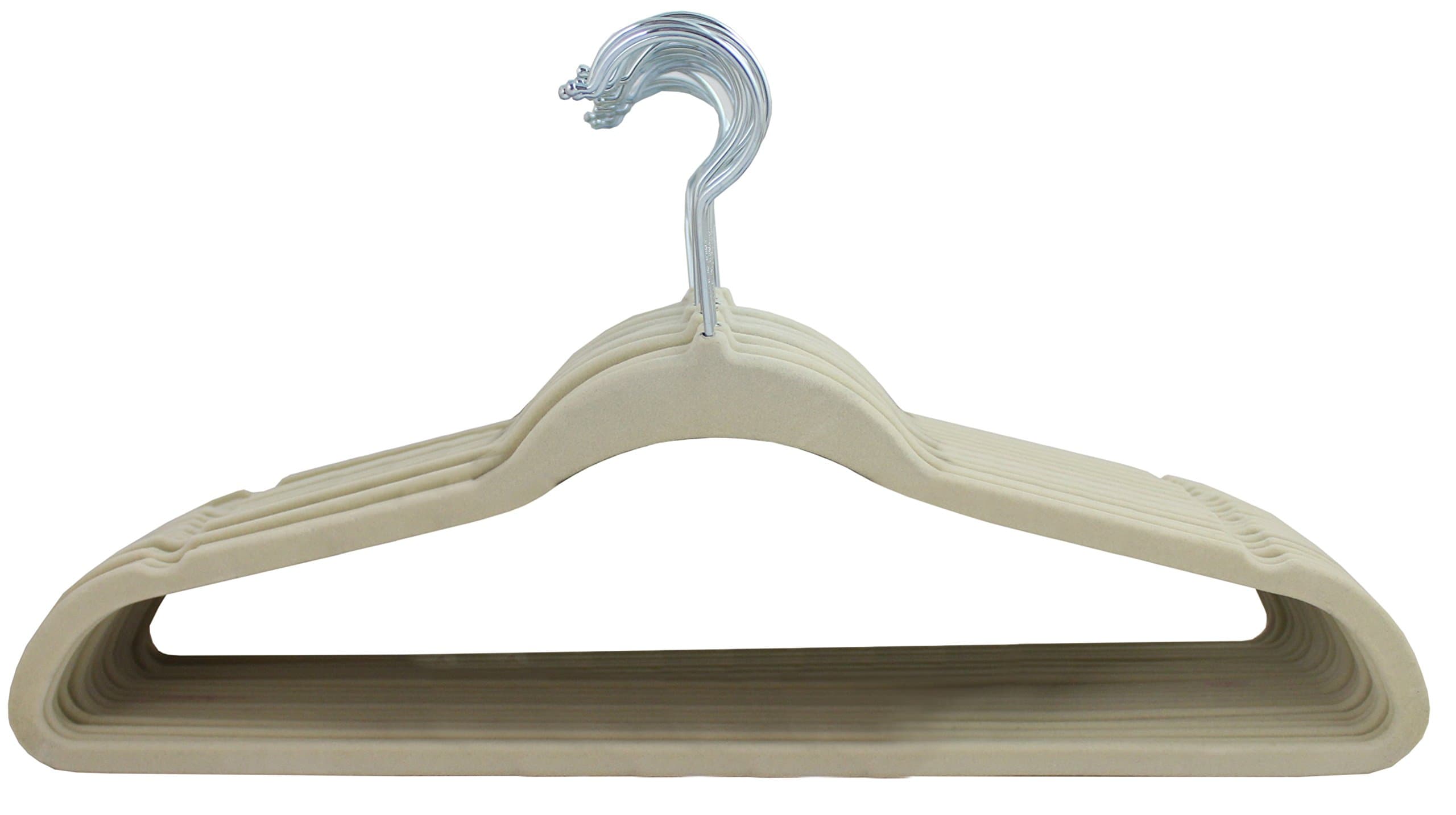 Kenton Grey Adults Size, Premium Heavyweight Velvet Hangers with Gold Hook – Ultra-Thin, Space Saving, No-Slip, Strong & Durable For Adult Clothing - Set of 12, Ivory
