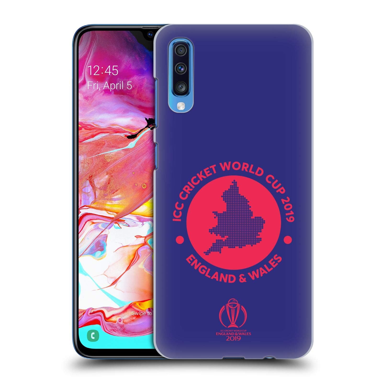 Official ICC Logo Typography Cricket World Cup Hard Back Case Compatible for Samsung Galaxy A70 (2019)