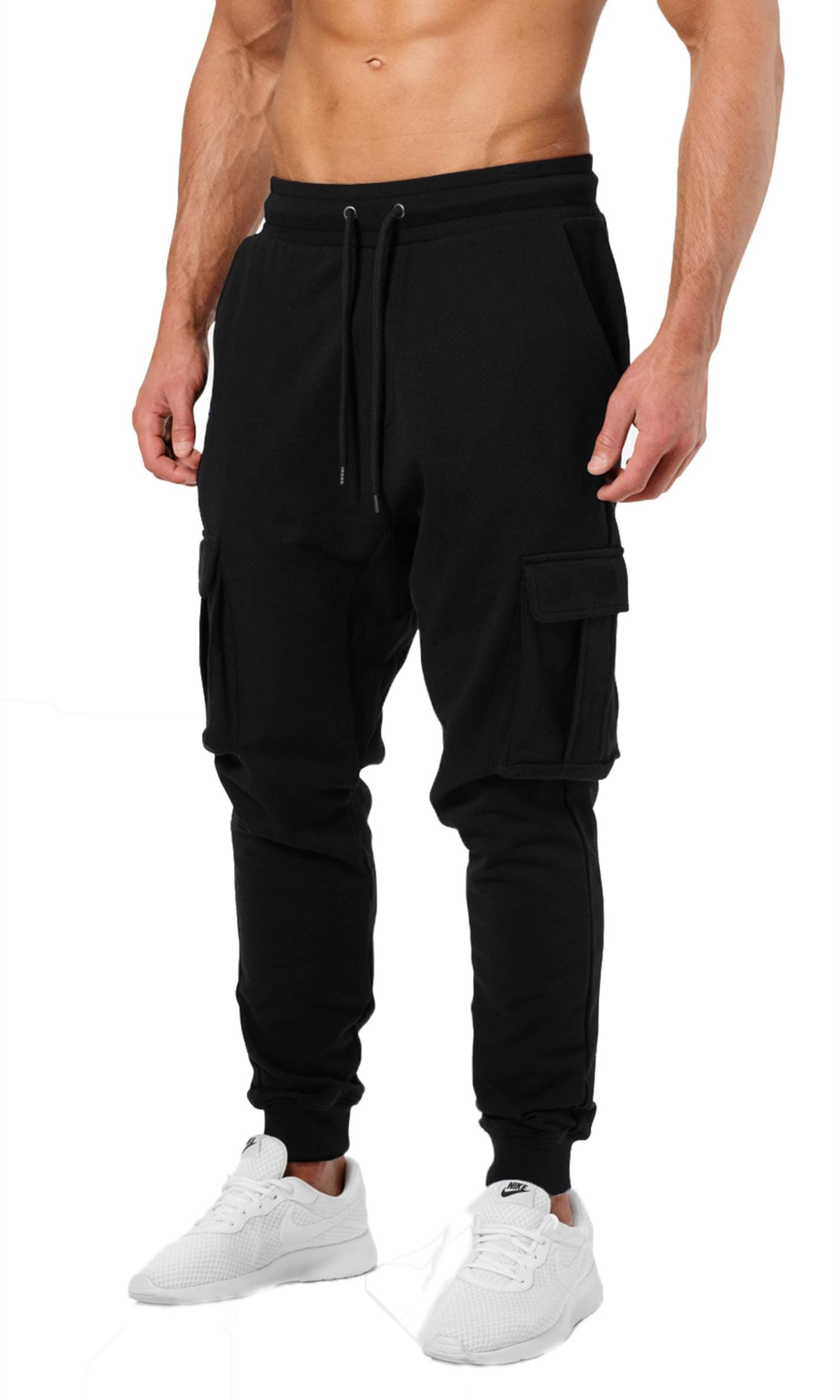 - Men's Regular Fit low Rise Cotton Solid Stylish Cargo Track Pants
