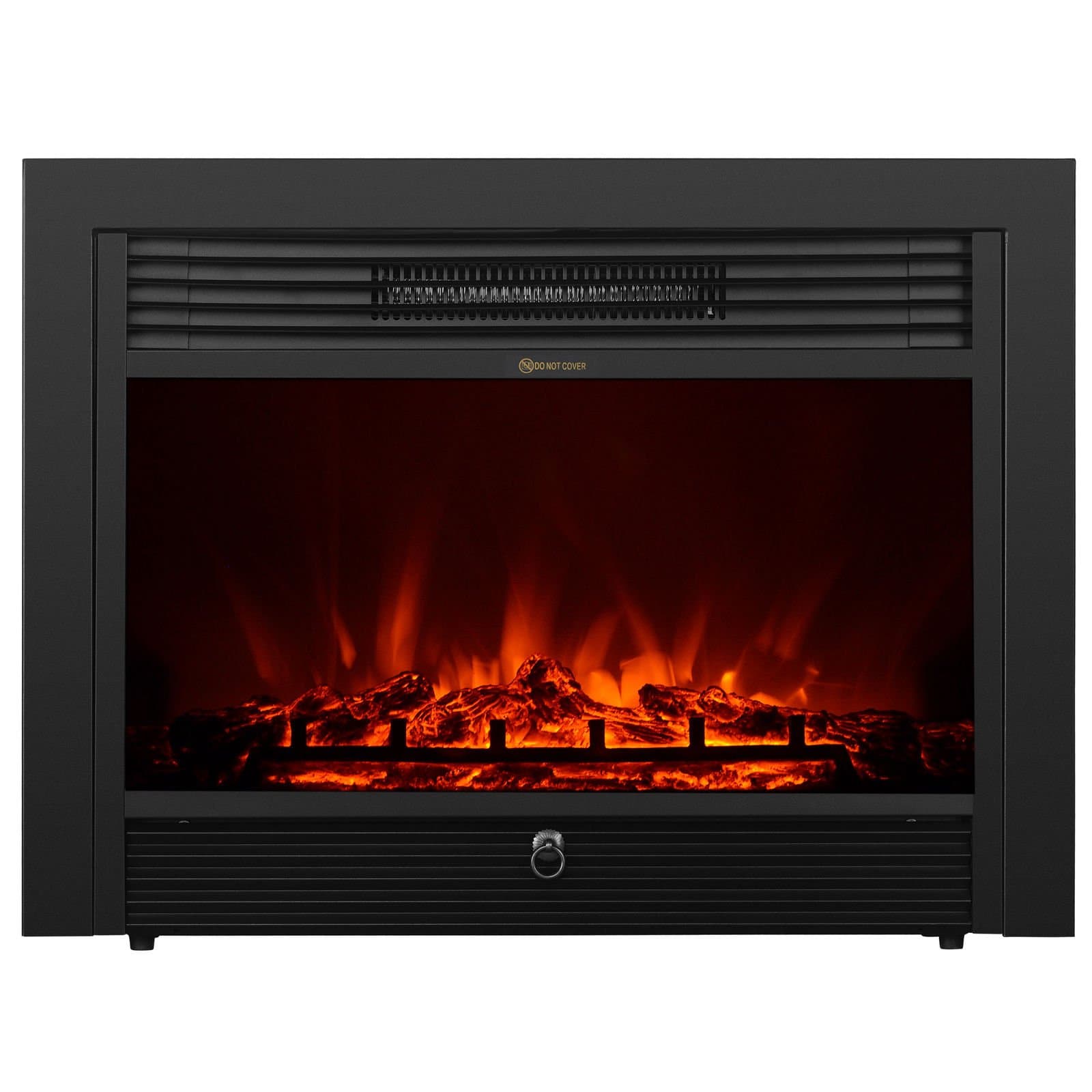 New 28.5" Embedded Electric Fireplace Insert Heater w/ Remote Glass View Log Flame