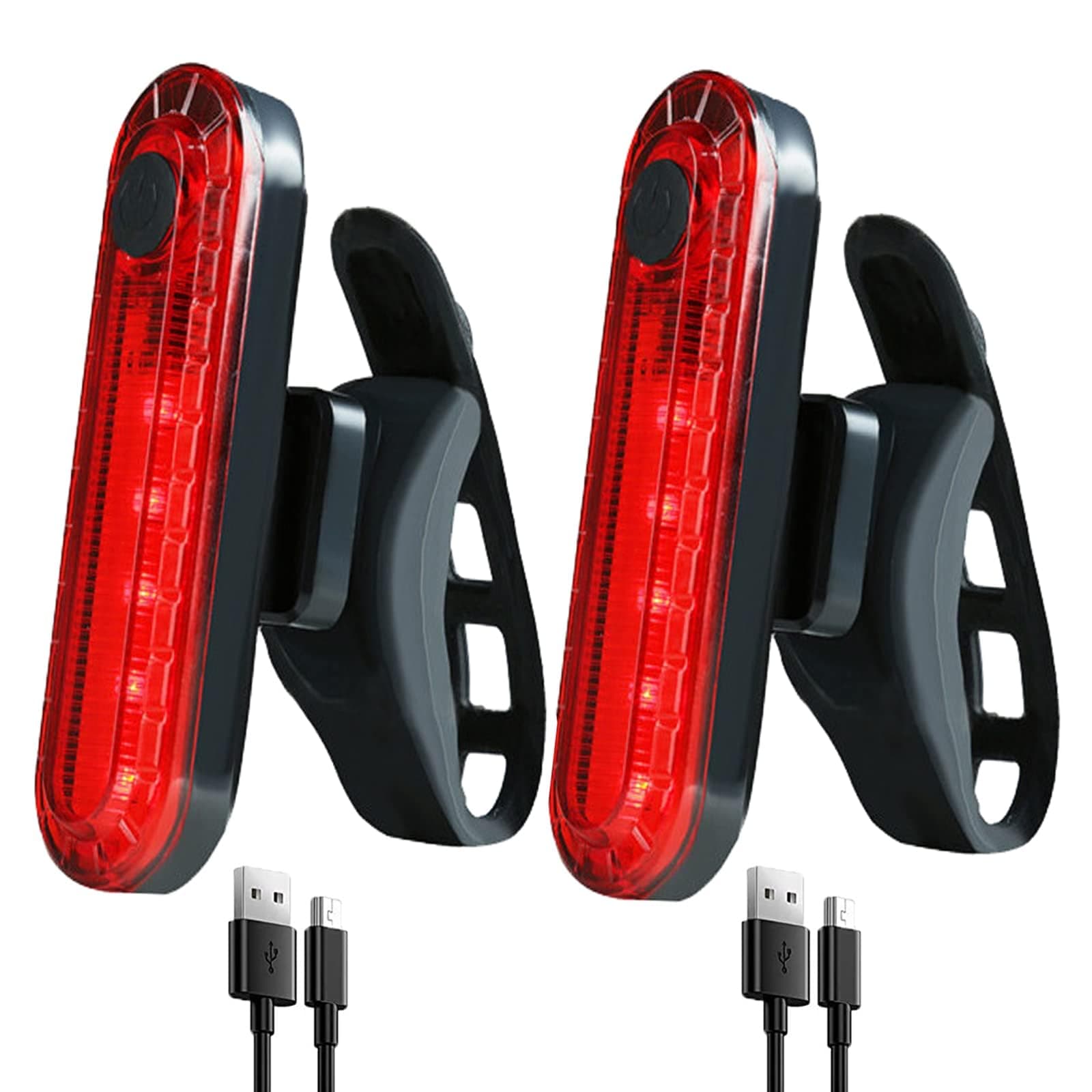 Bike Tail Light Rechargeable 2 Pack, Azonee Rear Red Bike Light for Night Riding, Cycling Night Essential Reflector Seat Back Safety Lamp Waterproof Bright Warning Flash MTB Light for Men Women Kids