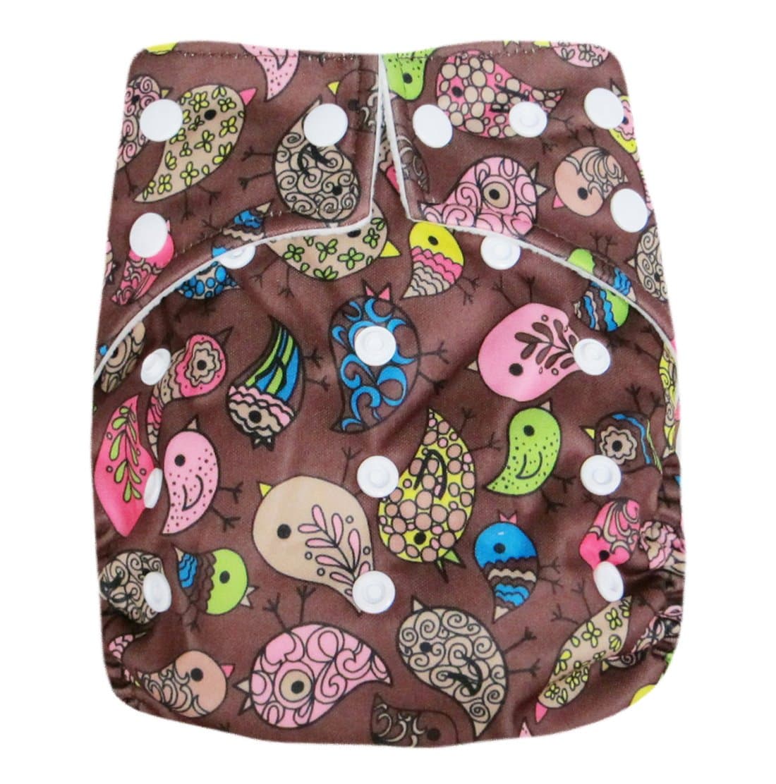 Kawaii Baby Good Night Heavy Wetter One Size Cloth Diaper with 2 Microfiber Inserts "Toffee Chick"