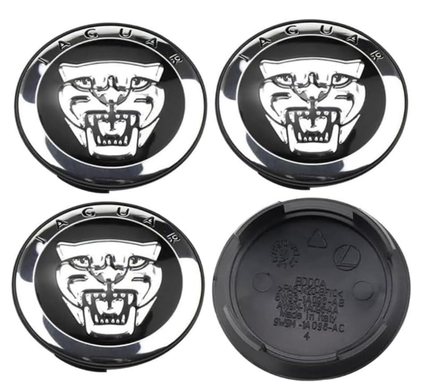 Cat Center Wheel Hub Caps fit for S-Type X-Type XJR XF XJ XK 59MM (black, Pack of 4)
