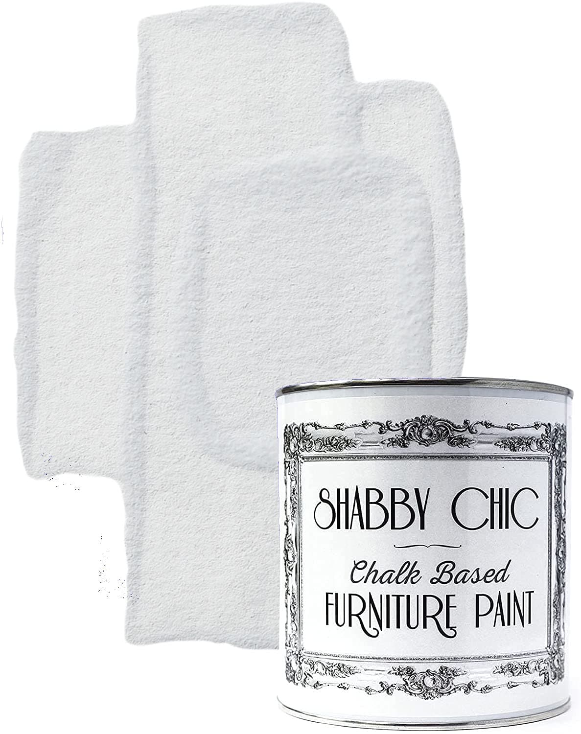 Shabby Chic Chalk Furniture Paint: Luxurious Chalk Finish Craft Paint for Home Decor, DIY, Wood Cabinets - All-in-One Paints with Rustic Matte Finish [Winter White] - (Liter Covers 129 sf)