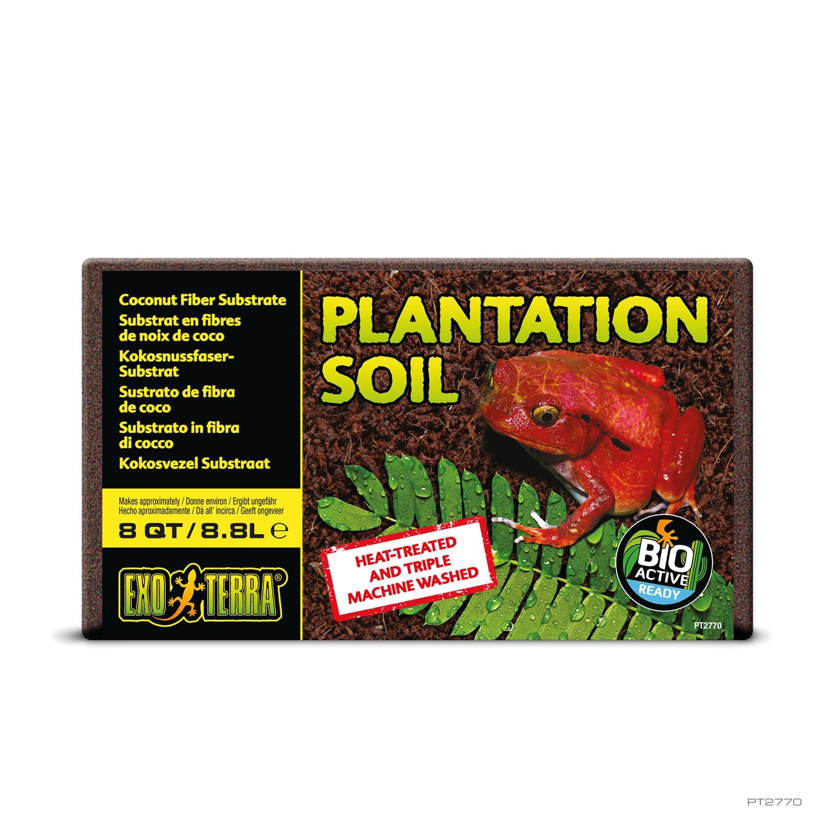 Exo Terra Plantation Soil, 8 Qt (8.8 L) - 100% Natural Terrarium Substrate | Increases Humidity, Stimulates Digging & Burrowing | Ideal for Natural Terrarium Setups & Live Plants
