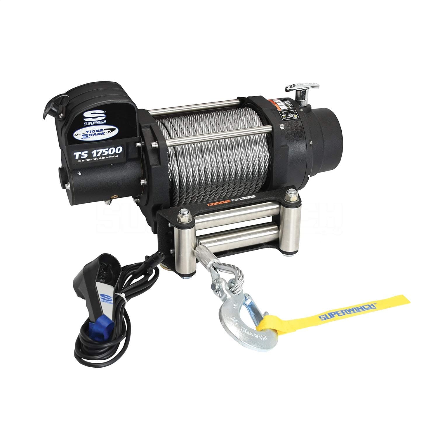 Superwinch 1517200 Tiger Shark 17.5, 12 VDC winch, 17,500 lb/7,938 kg capacity with roller fairlead