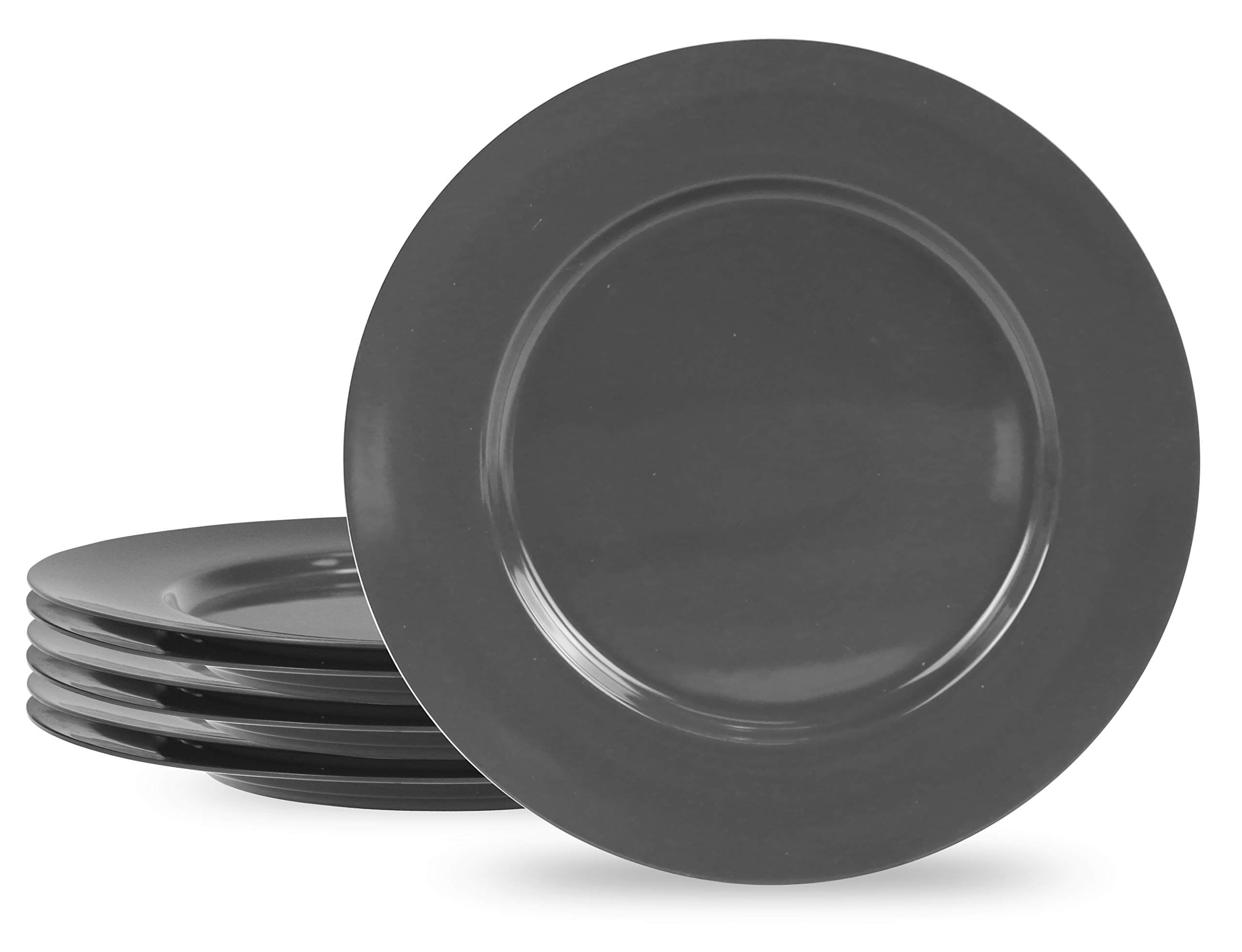 Reston Lloyd 72110SET 6 Piece Melamine Salad Plate Set, Gray